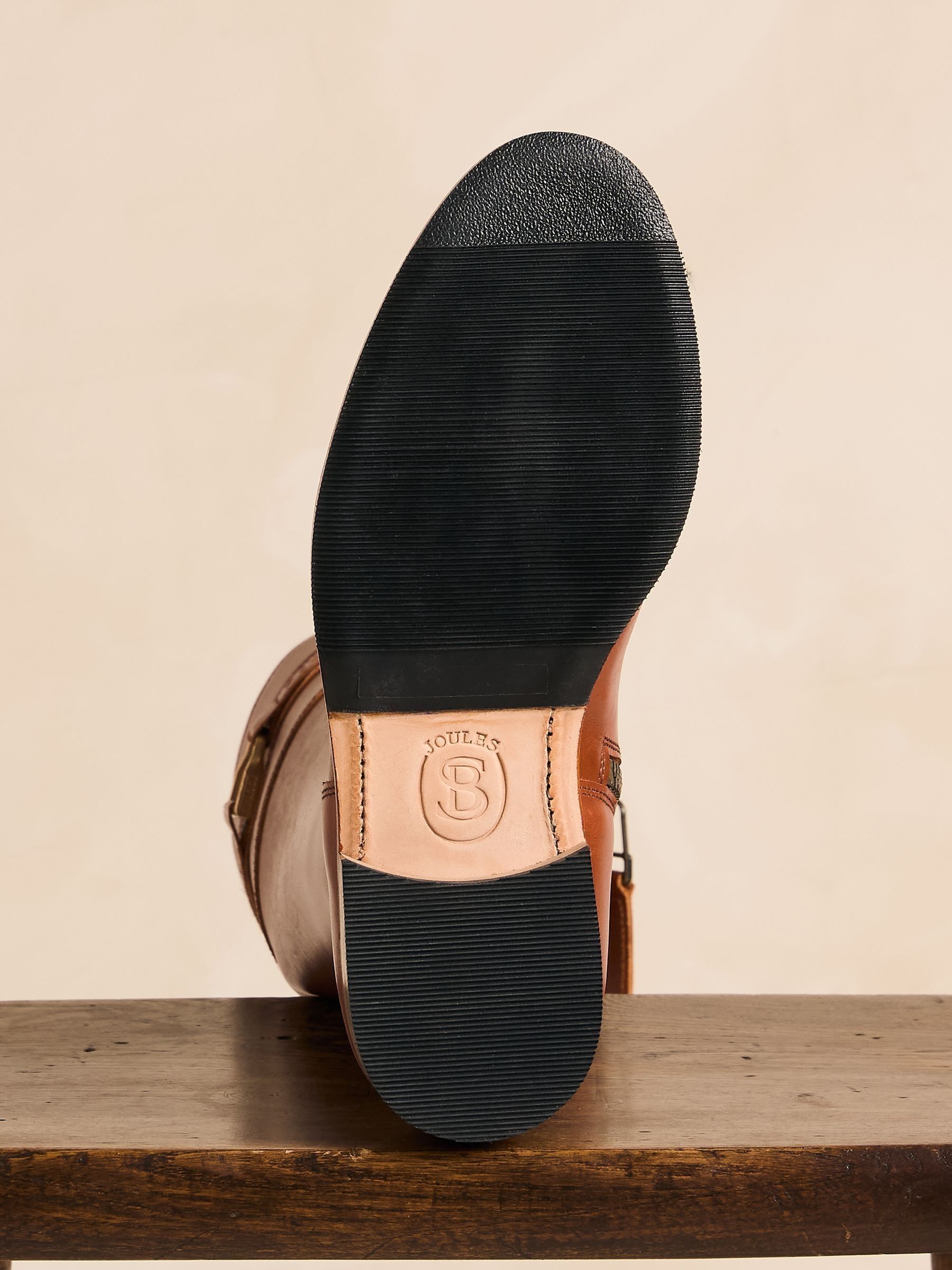 Joules X Spanish Boot Co. Chestnut Brown Leather Boots - Image 10 of 14