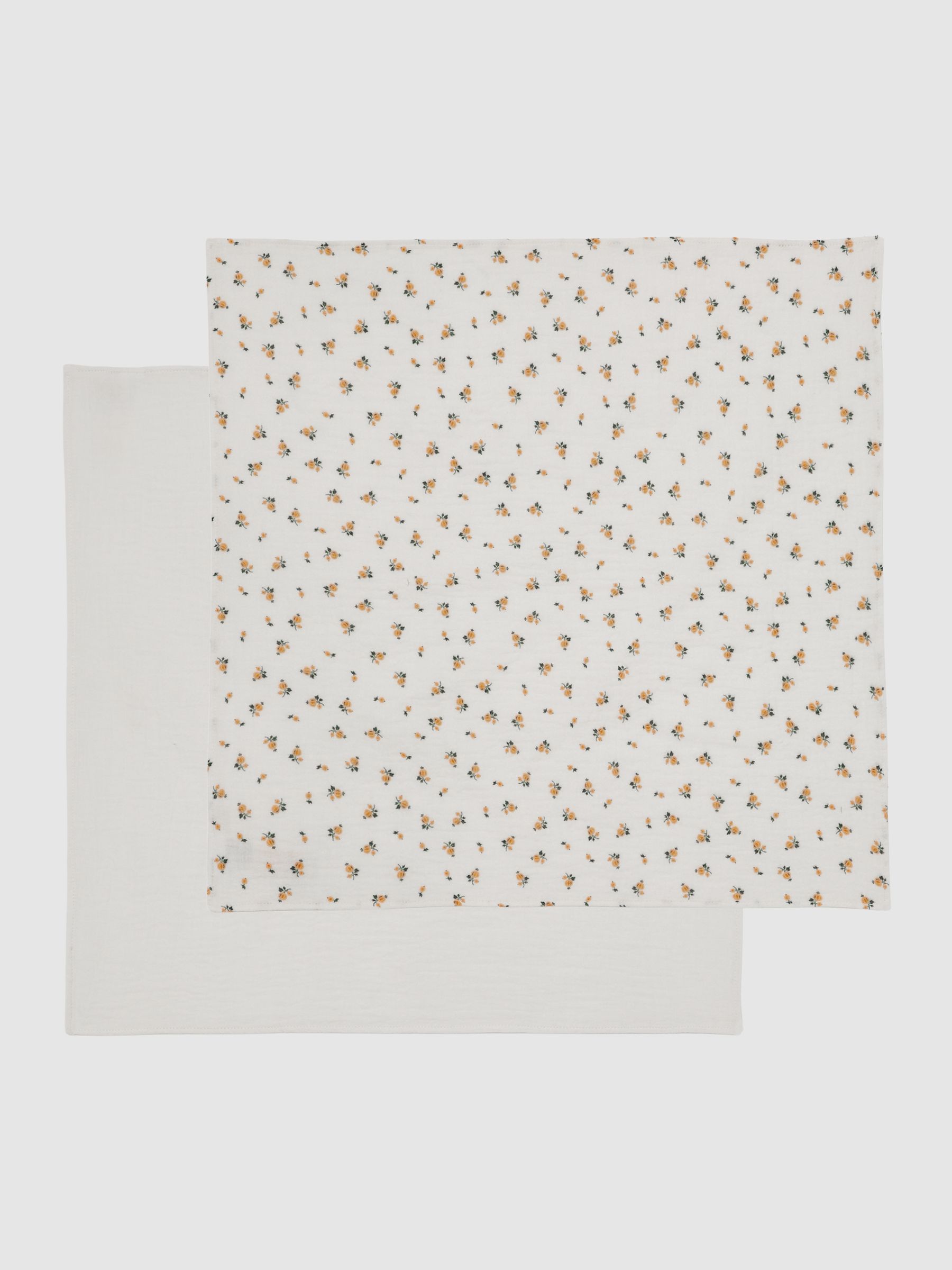 4 Pack Cotton Floral Mix Muslins in Lemon - Image 4 of 5