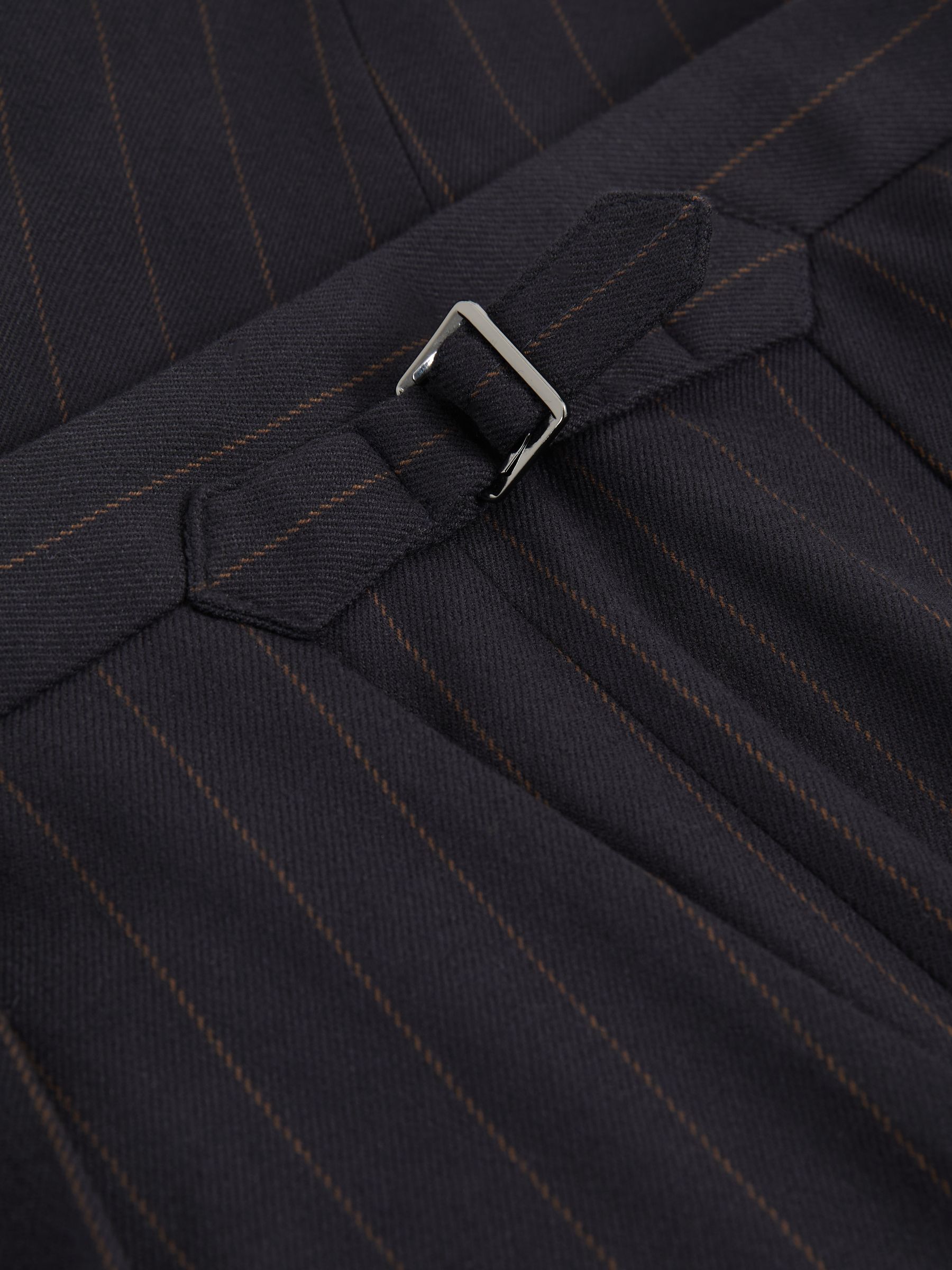 Pinstripe Tapered Trousers in Navy - Image 6 of 6