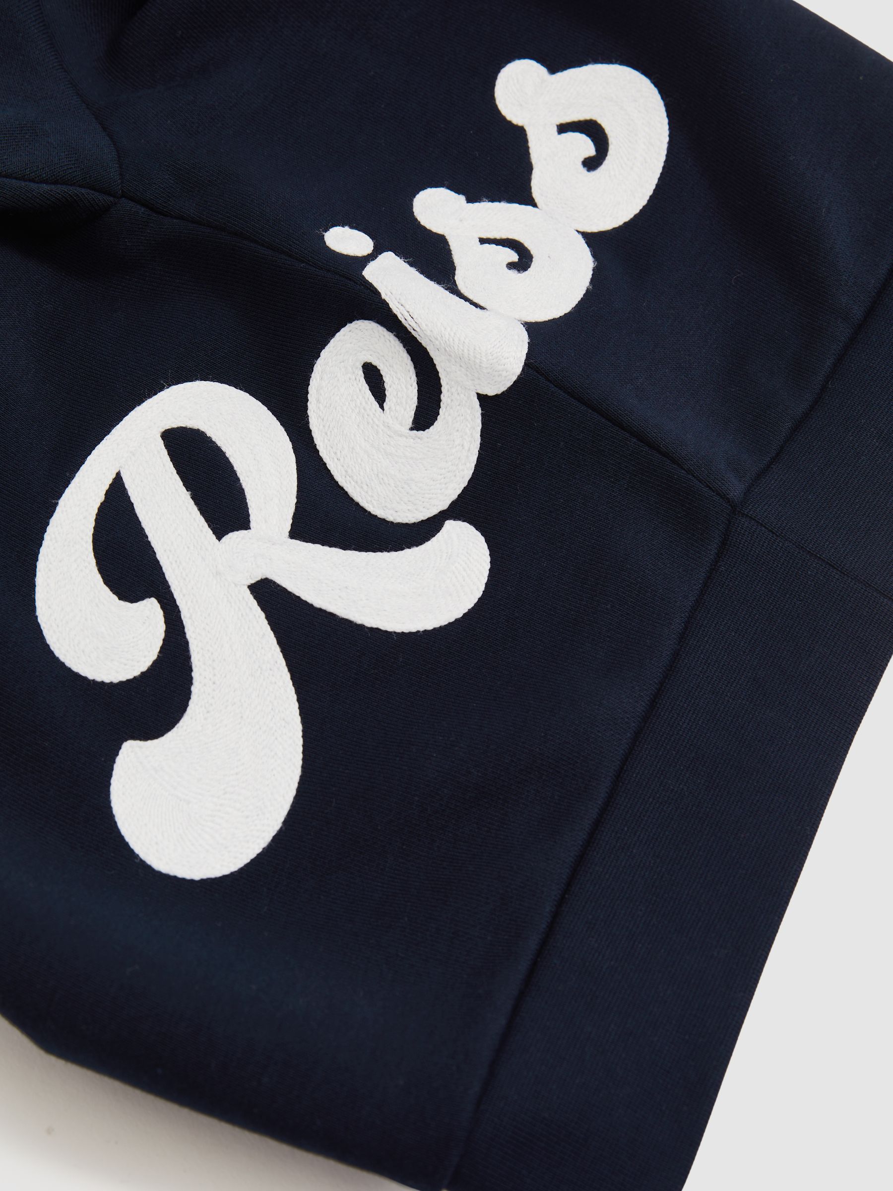 9-13 yrs Cotton-Blend Logo Script Sweatshirt in Navy - Image 4 of 4
