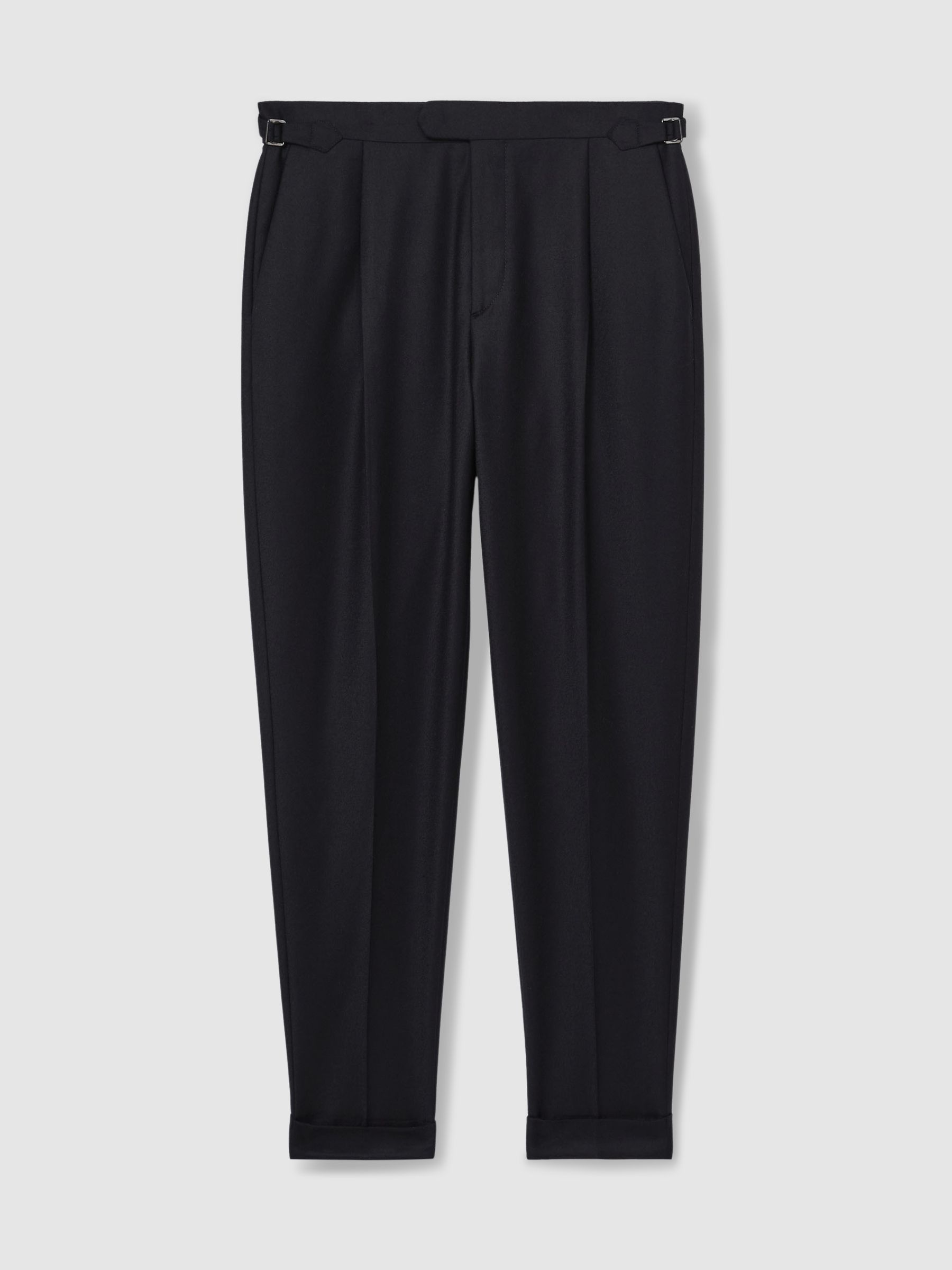Cotton-Blend Tapered Trousers in Navy - Image 2 of 6