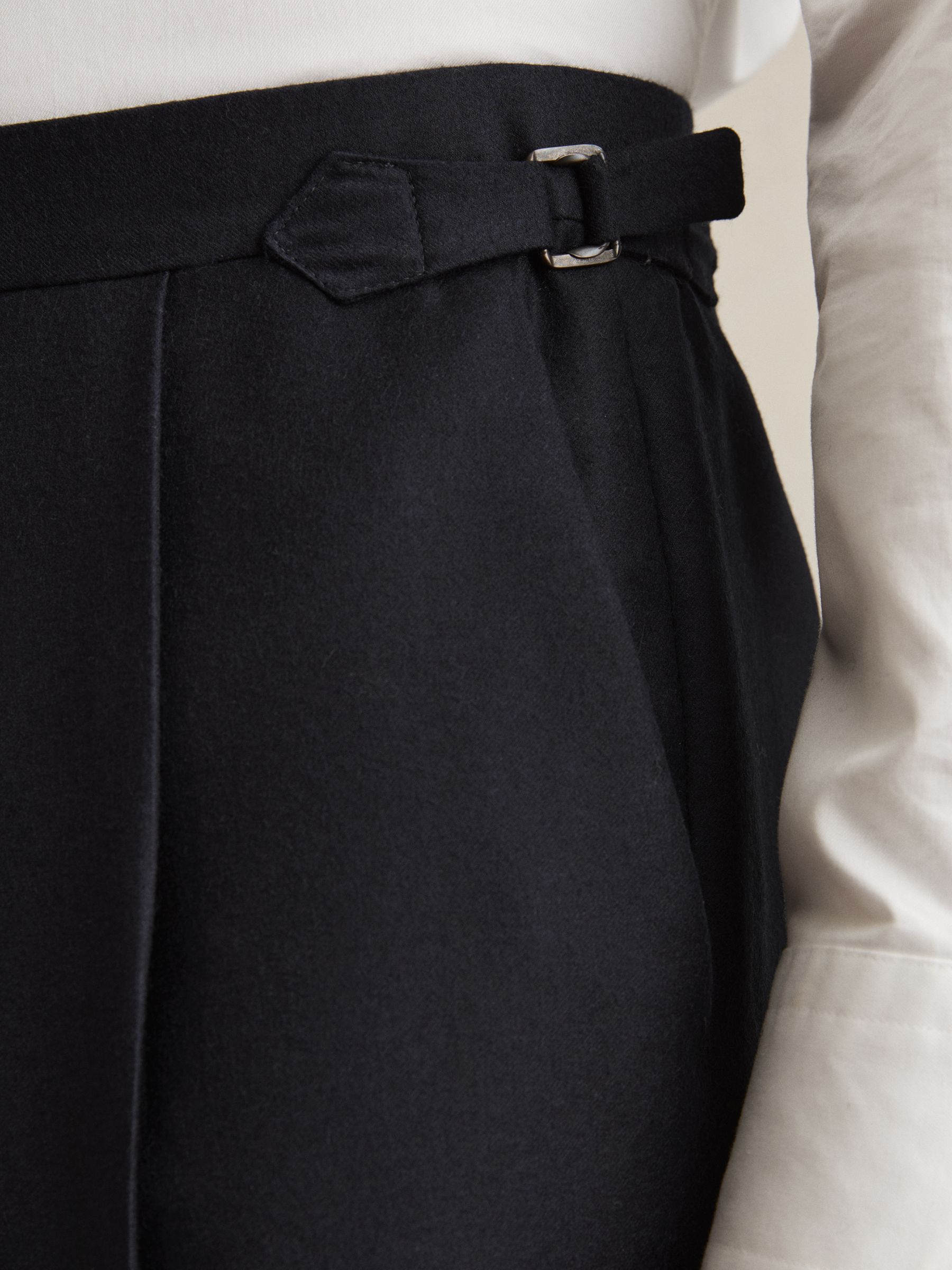 Cotton-Blend Tapered Trousers in Navy - Image 4 of 6