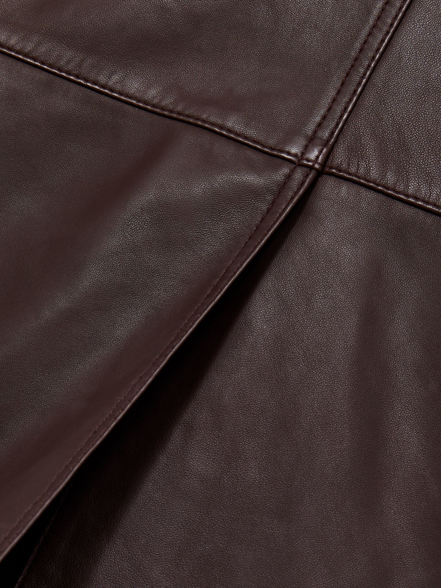 Leather Pencil Skirt in Burgundy - Image 6 of 6