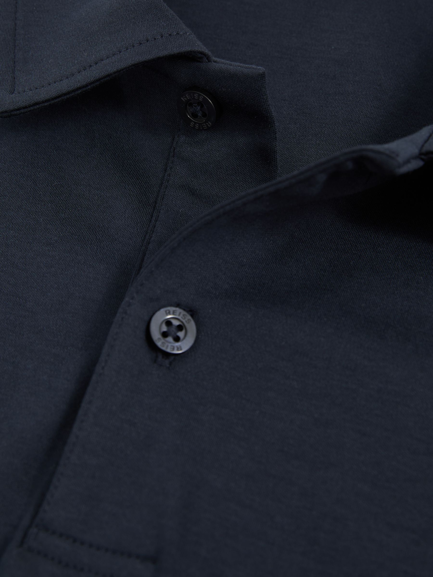 Cotton Short-Sleeve Polo Shirt in Navy - Image 5 of 5