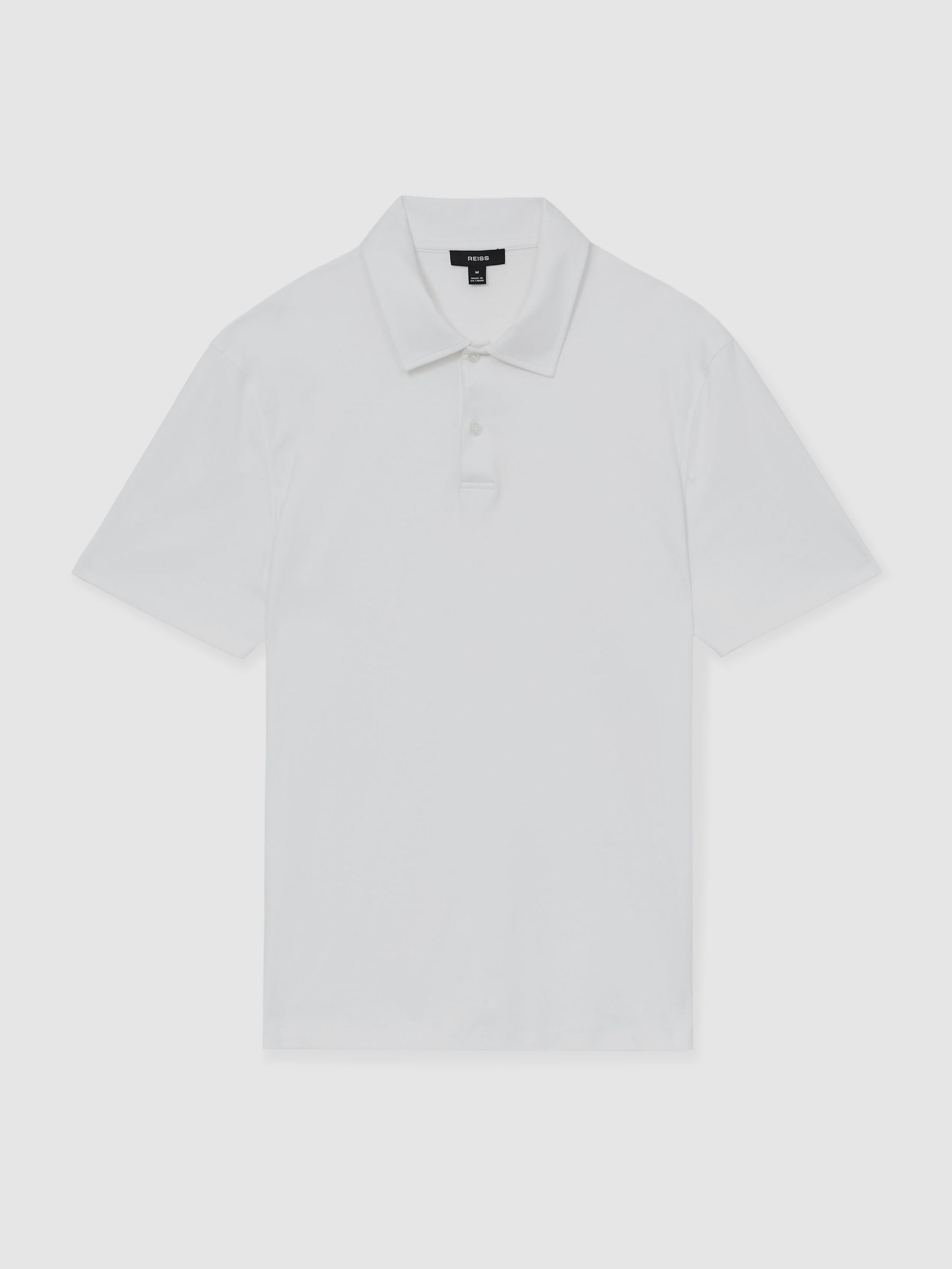 Cotton Short-Sleeve Polo Shirt in White - Image 2 of 5