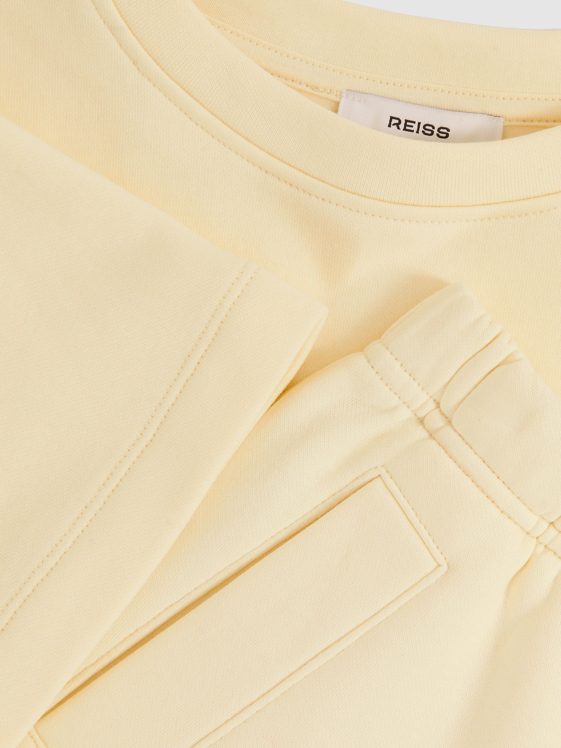 13-14 yrs Cotton-Blend Sweatshirt And Shorts Set in Lemon - Image 4 of 4