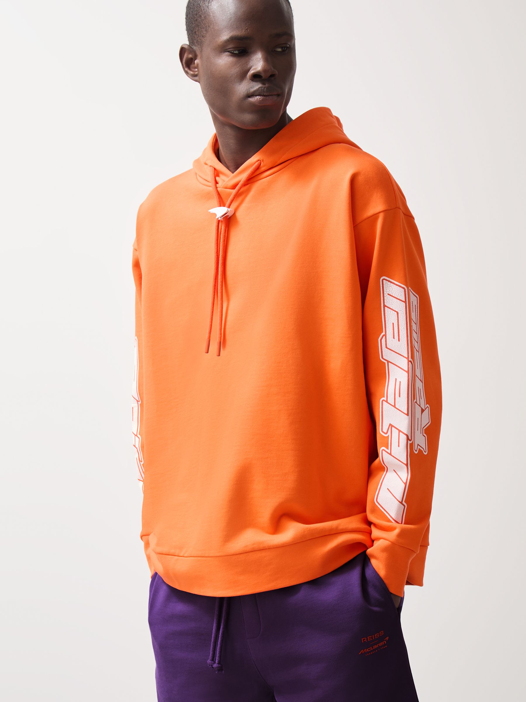 McLaren F1 Team Oversize Toggle Hoodie Unisex Fit in Papaya Orange - Image 2 of 7