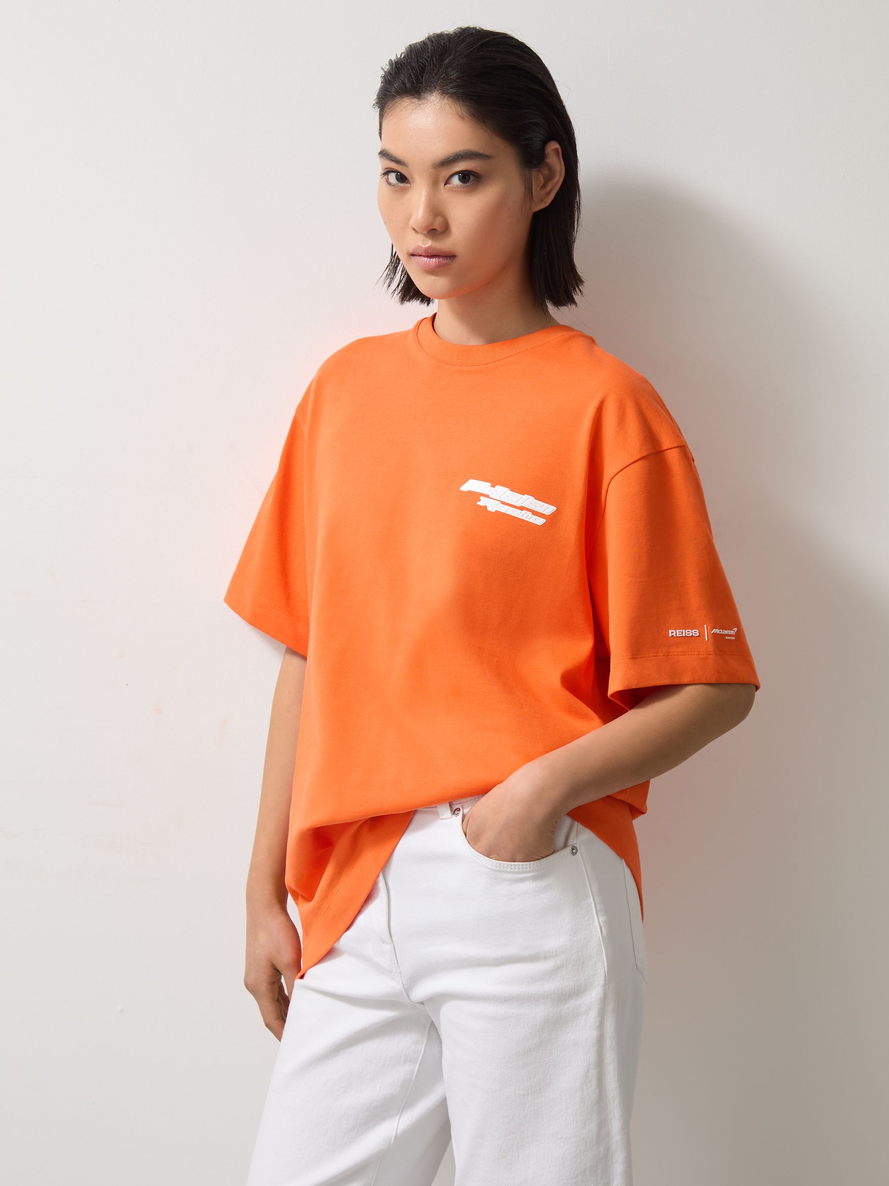 McLaren F1 Team Oversize Logo T-Shirt Unisex Fit in Papaya Orange - Image 5 of 9