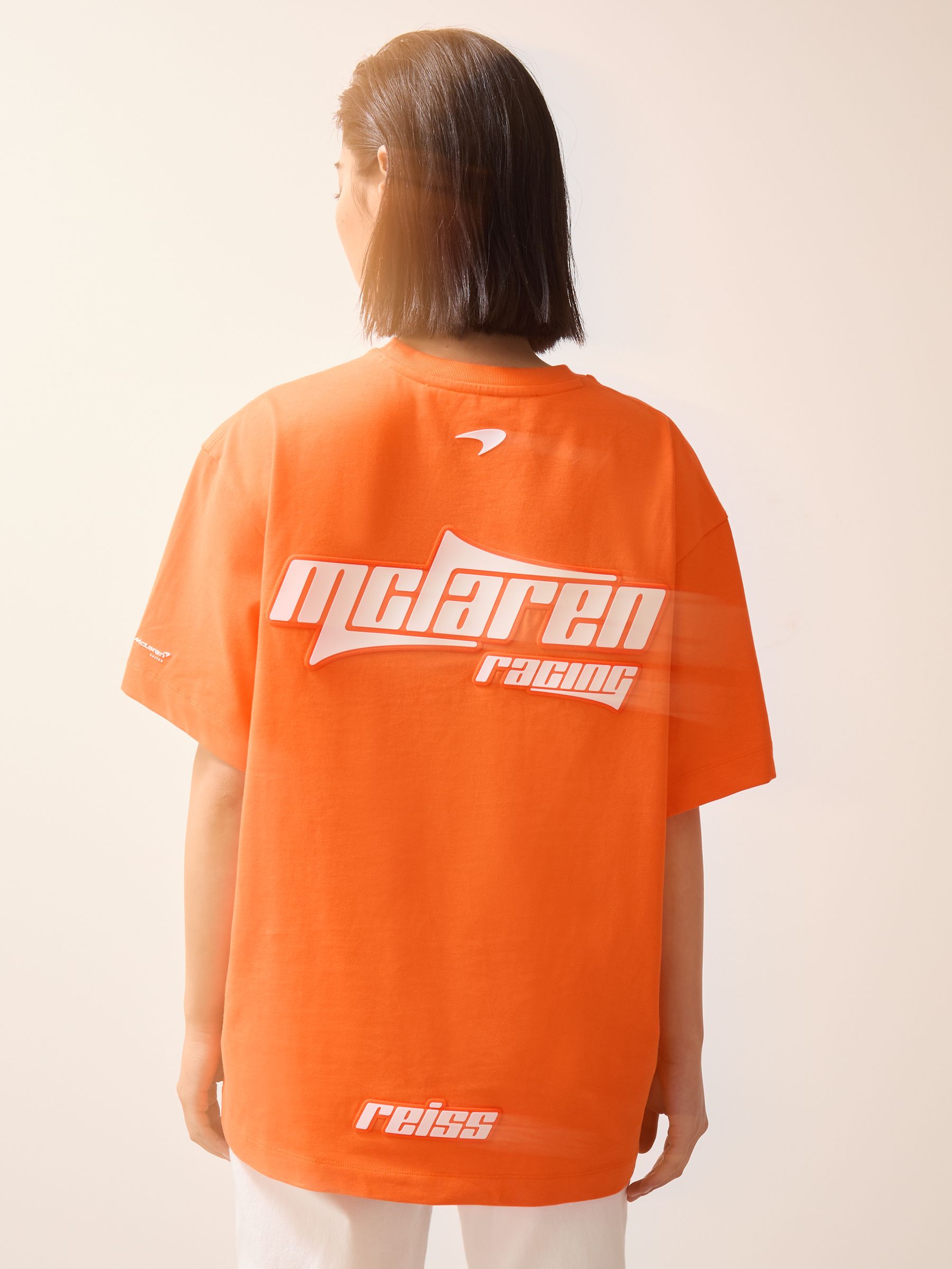 McLaren F1 Team Oversize Logo T-Shirt Unisex Fit in Papaya Orange - Image 6 of 9
