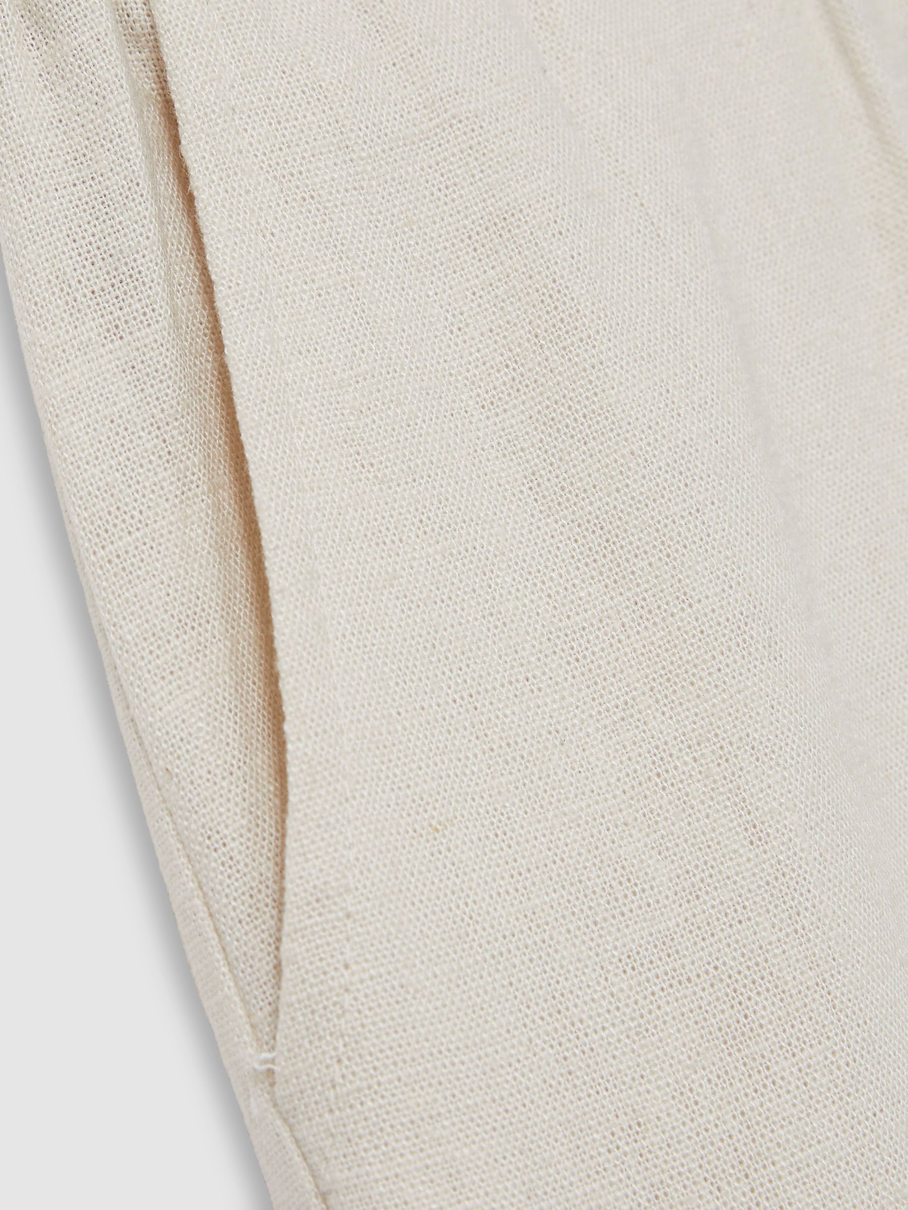 13-14 yrs Linen Blend Drawstring Trousers in Stone - Image 4 of 4