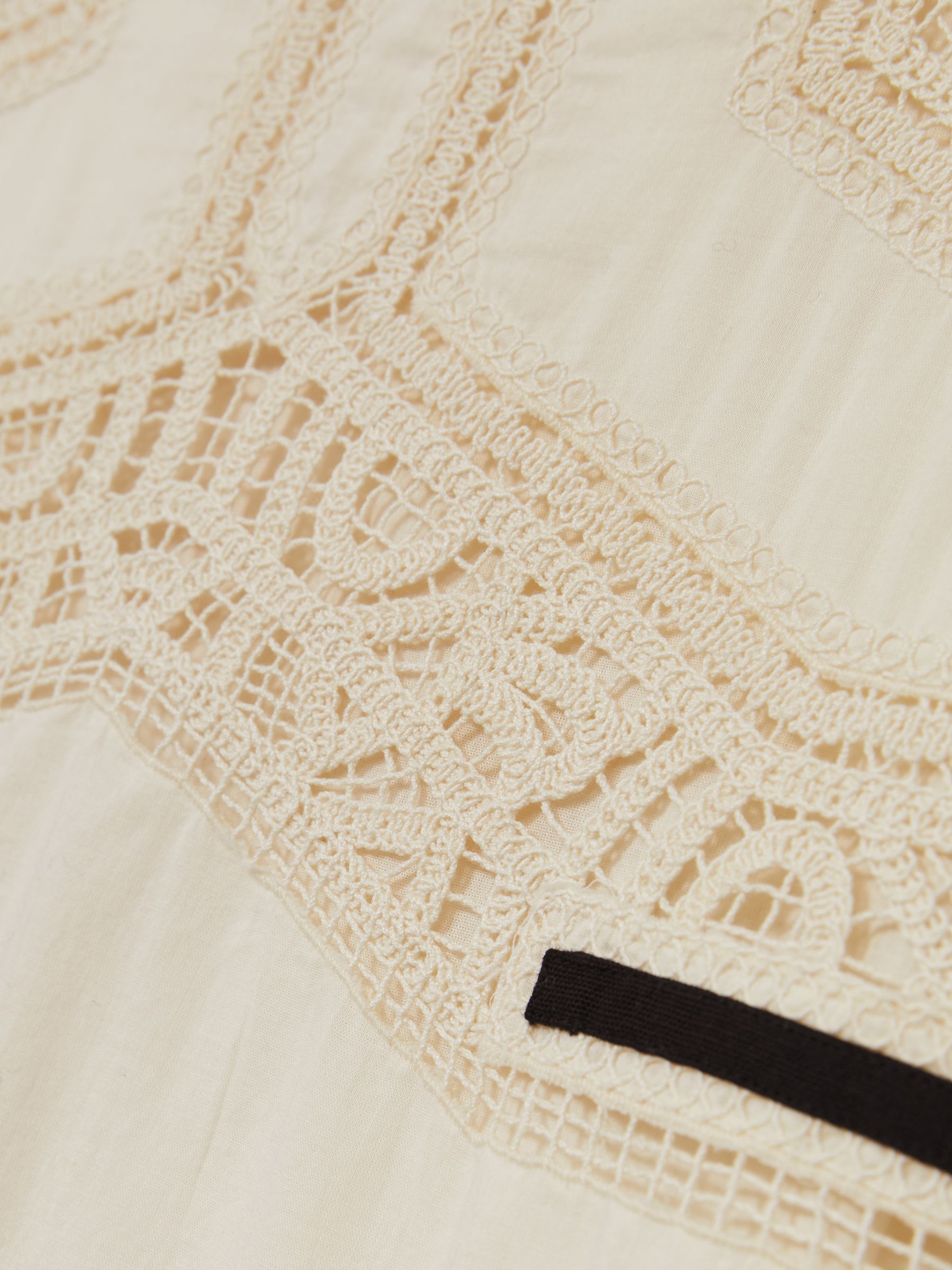 13-14 yrs Cotton Contrast-Trim Lace Dress in Ivory - Image 5 of 5