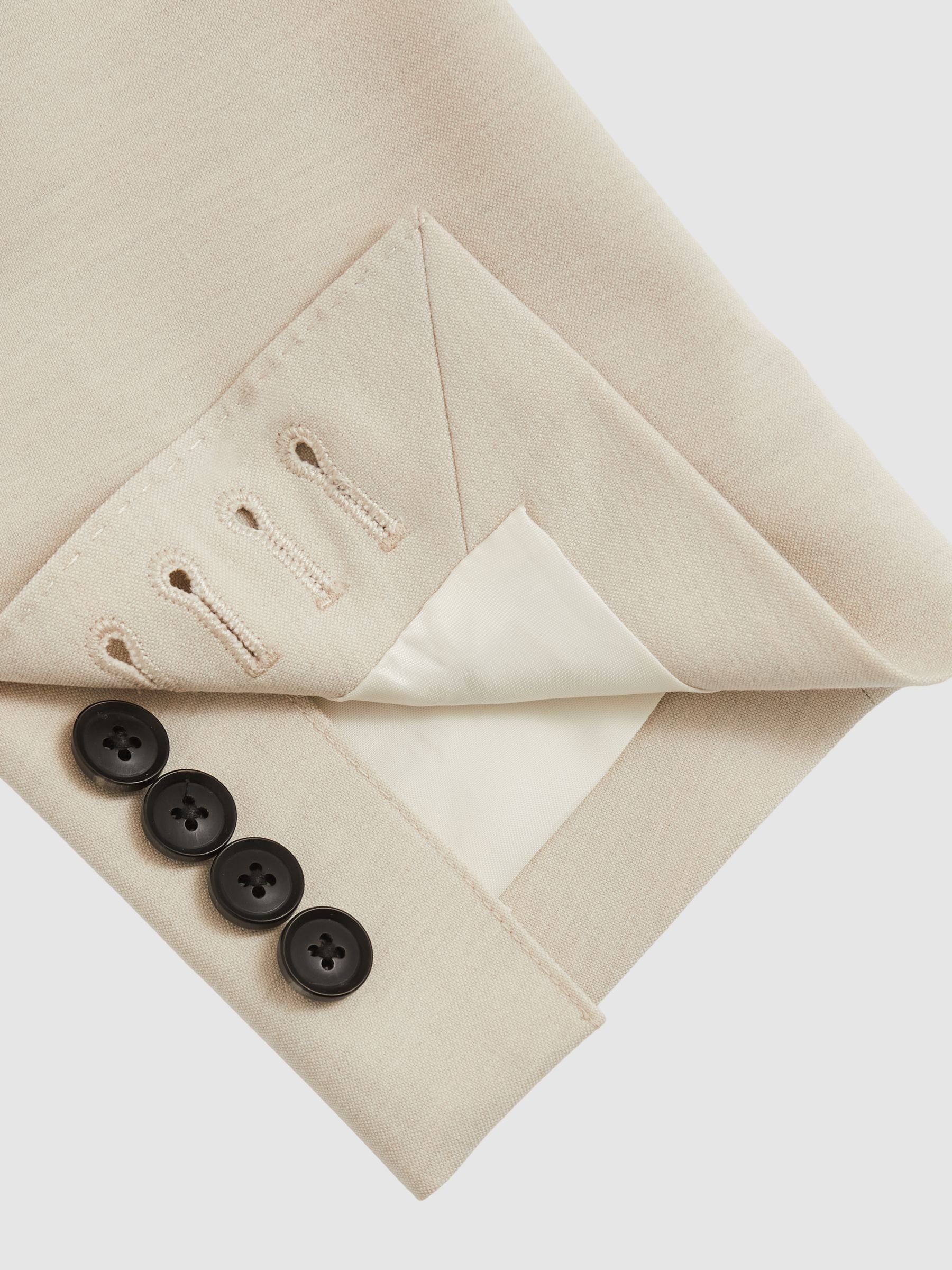 Single-Breasted Stretch Suit Blazer Slim-Fit in Stone - Image 10 of 10