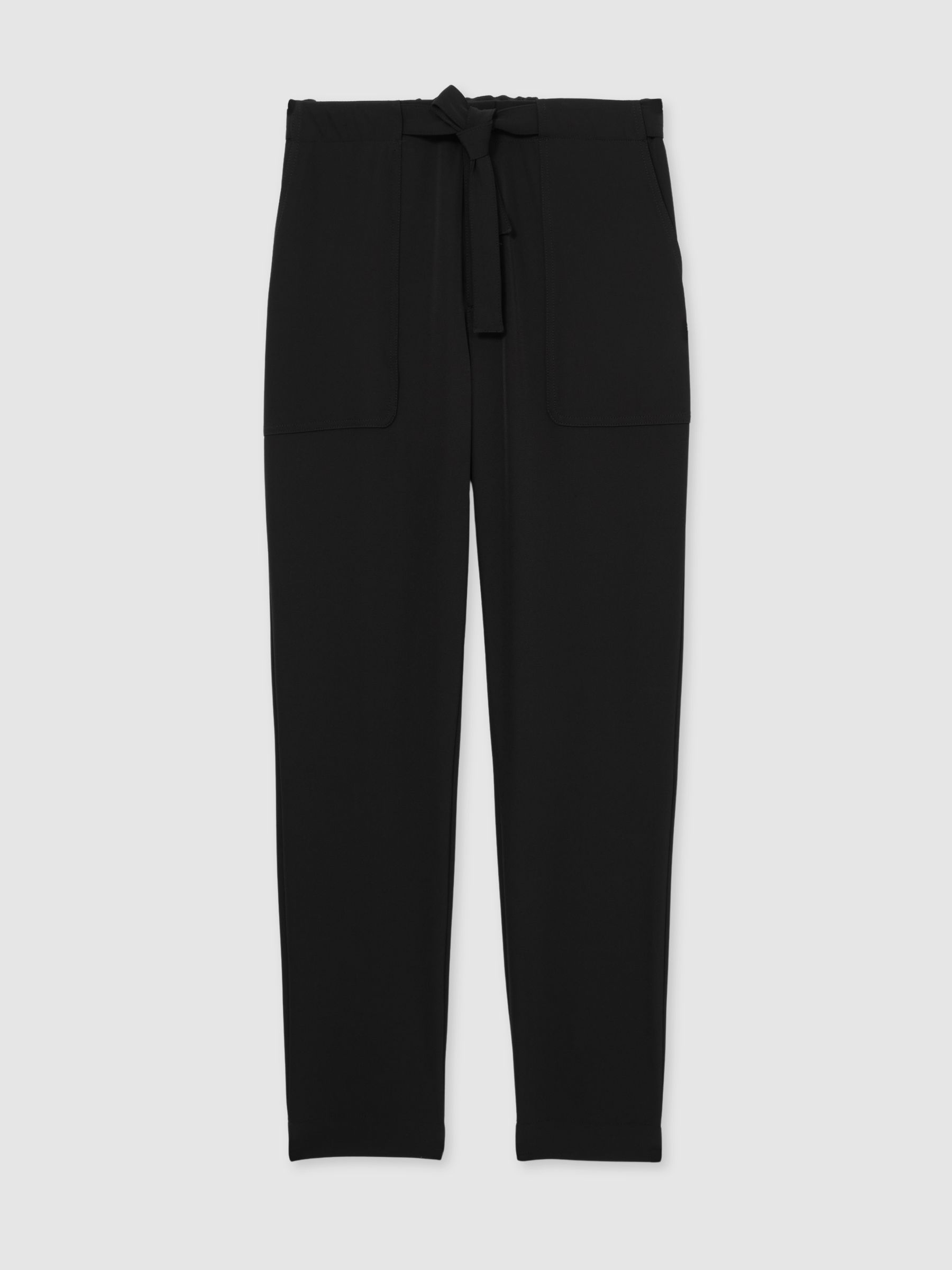 Belted Technical Tapered Trousers in Black - Image 2 of 6