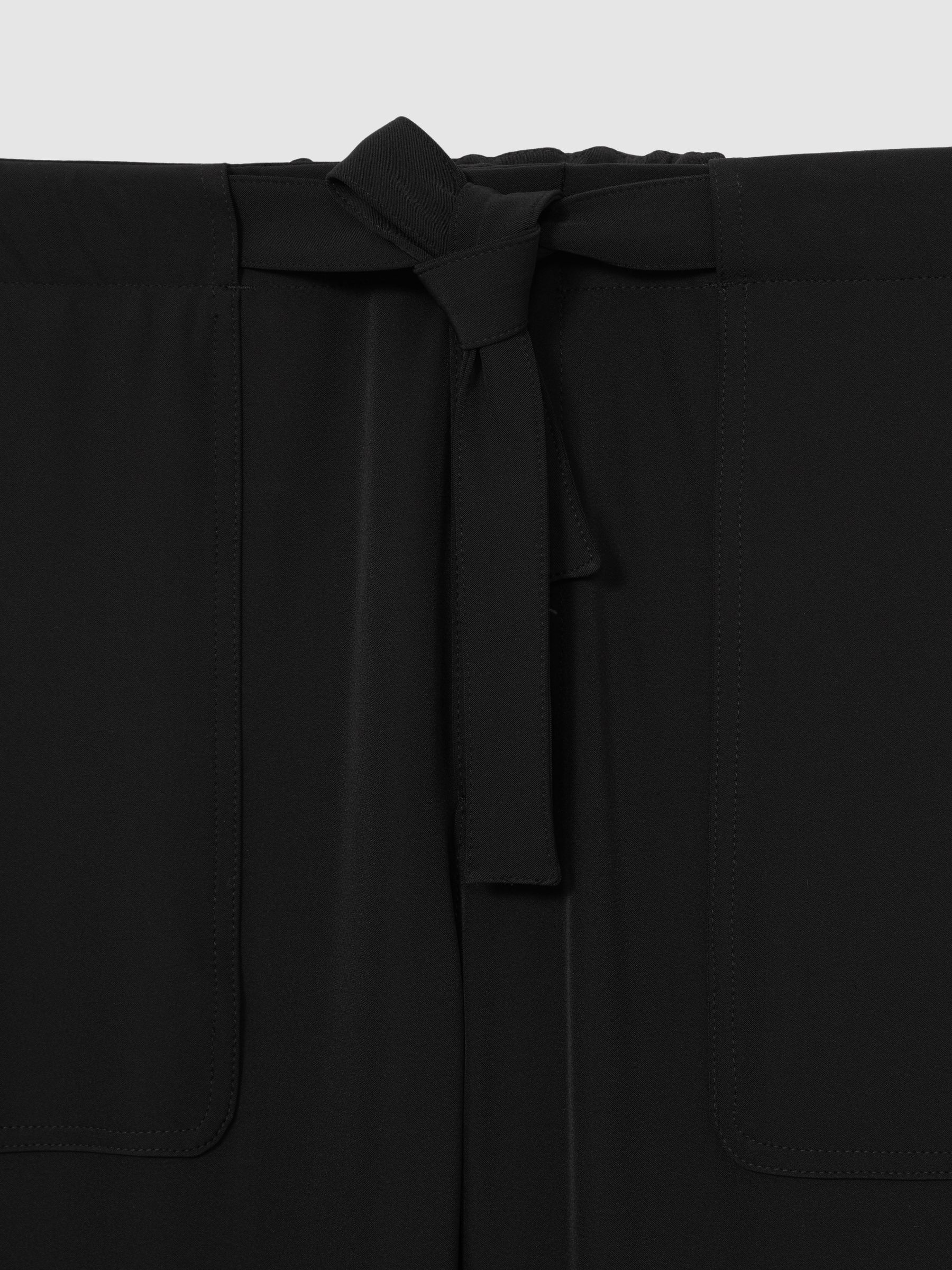 Belted Technical Tapered Trousers in Black - Image 6 of 6