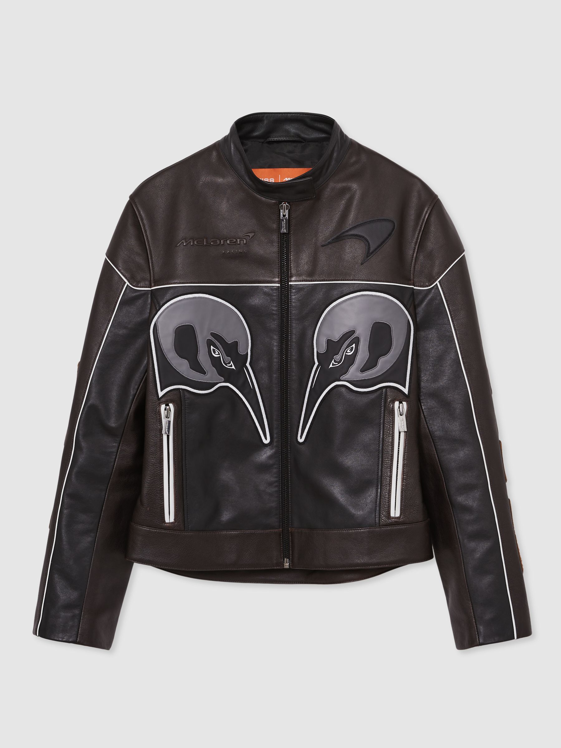 McLaren F1 Team Leather Biker Jacket in Black - Image 2 of 9