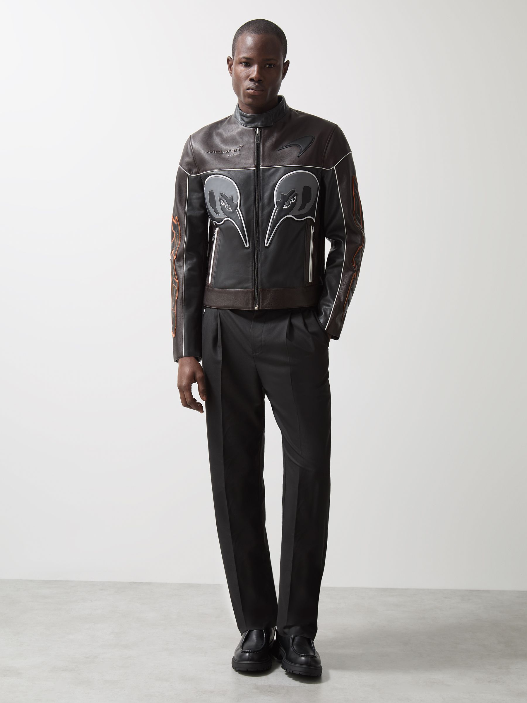 McLaren F1 Team Leather Biker Jacket in Black - Image 4 of 9
