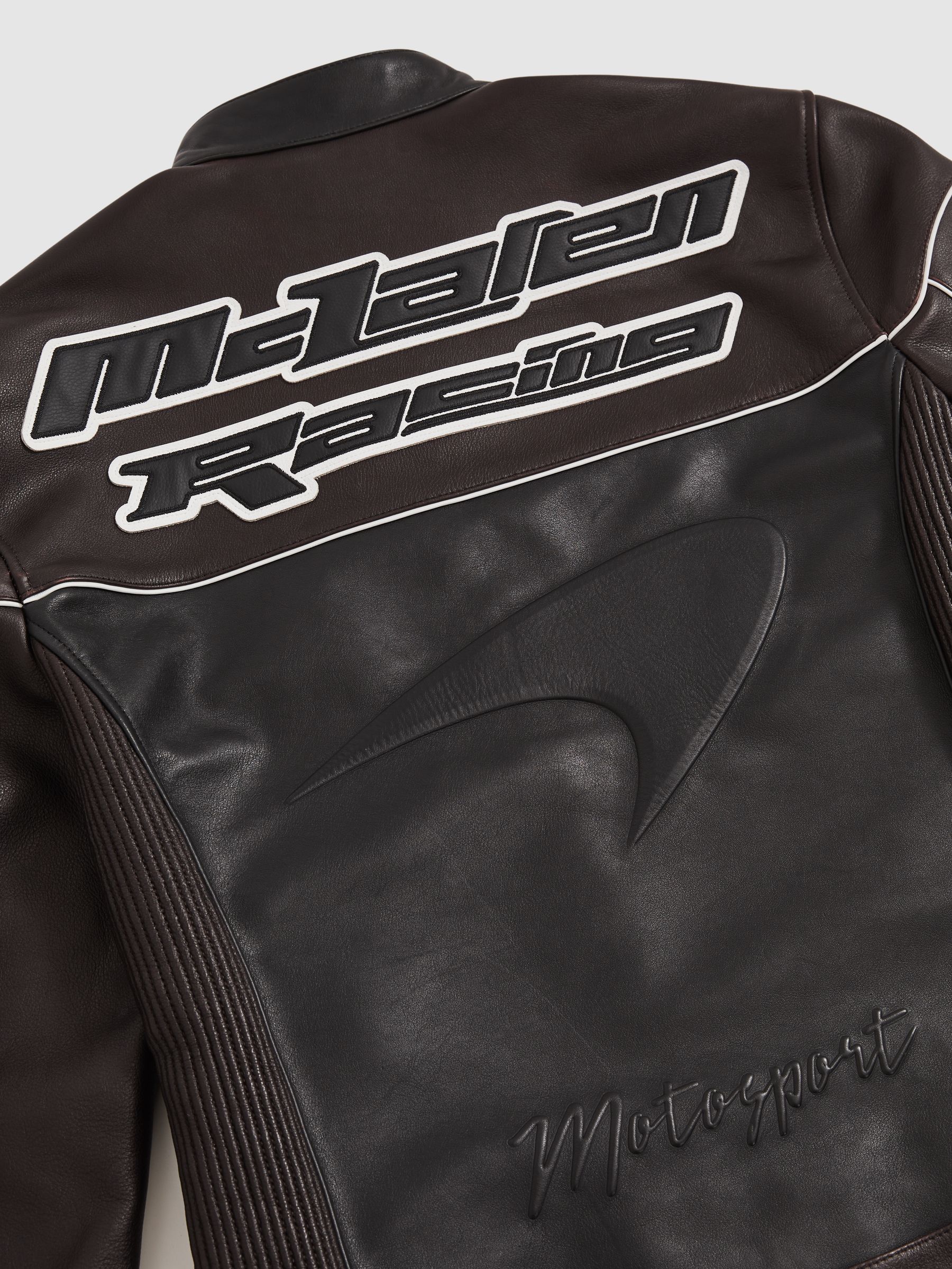McLaren F1 Team Leather Biker Jacket in Black - Image 8 of 9