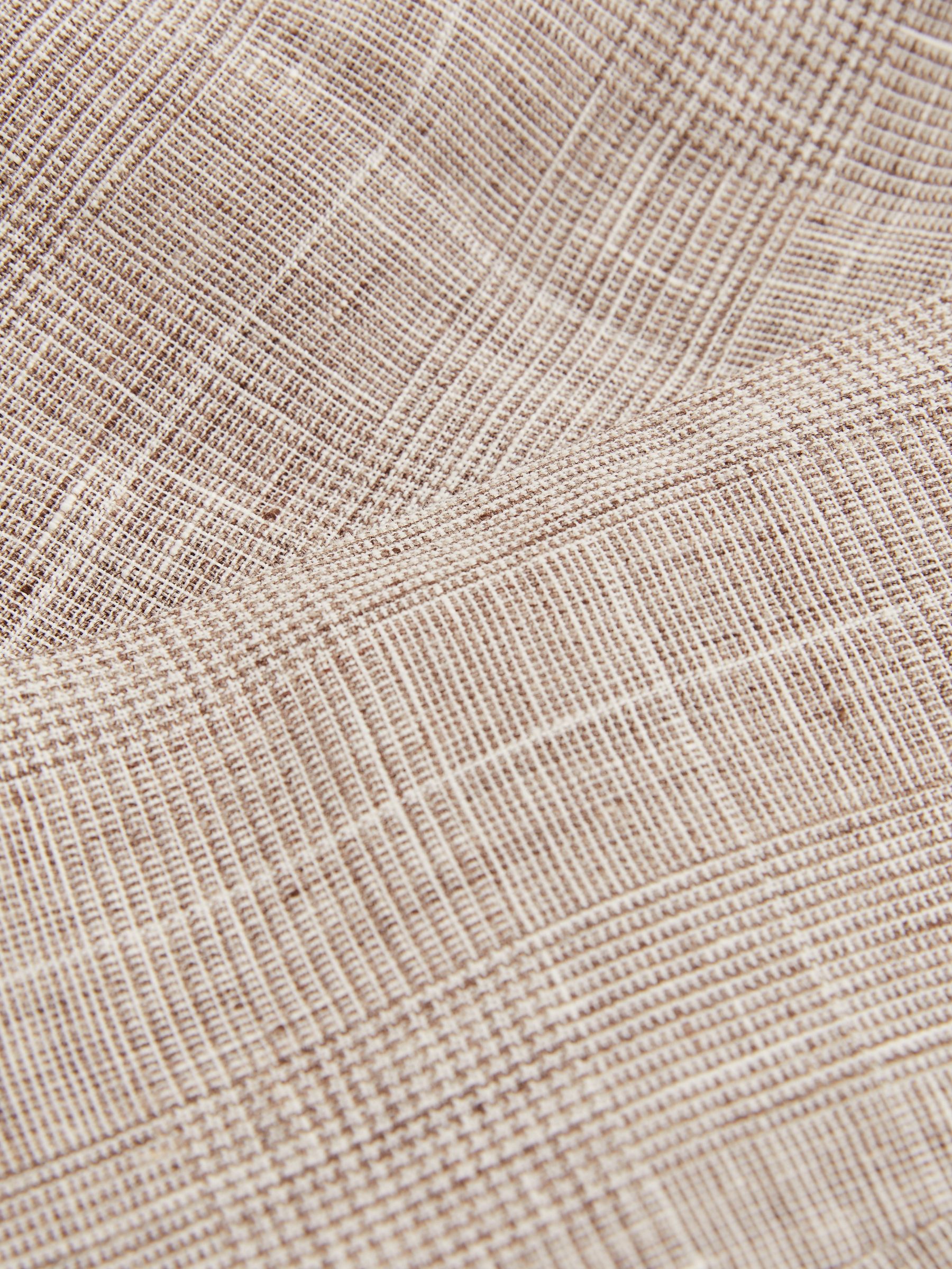 Linen Check Slim-Fit Suit Trousers in Oatmeal - image 4