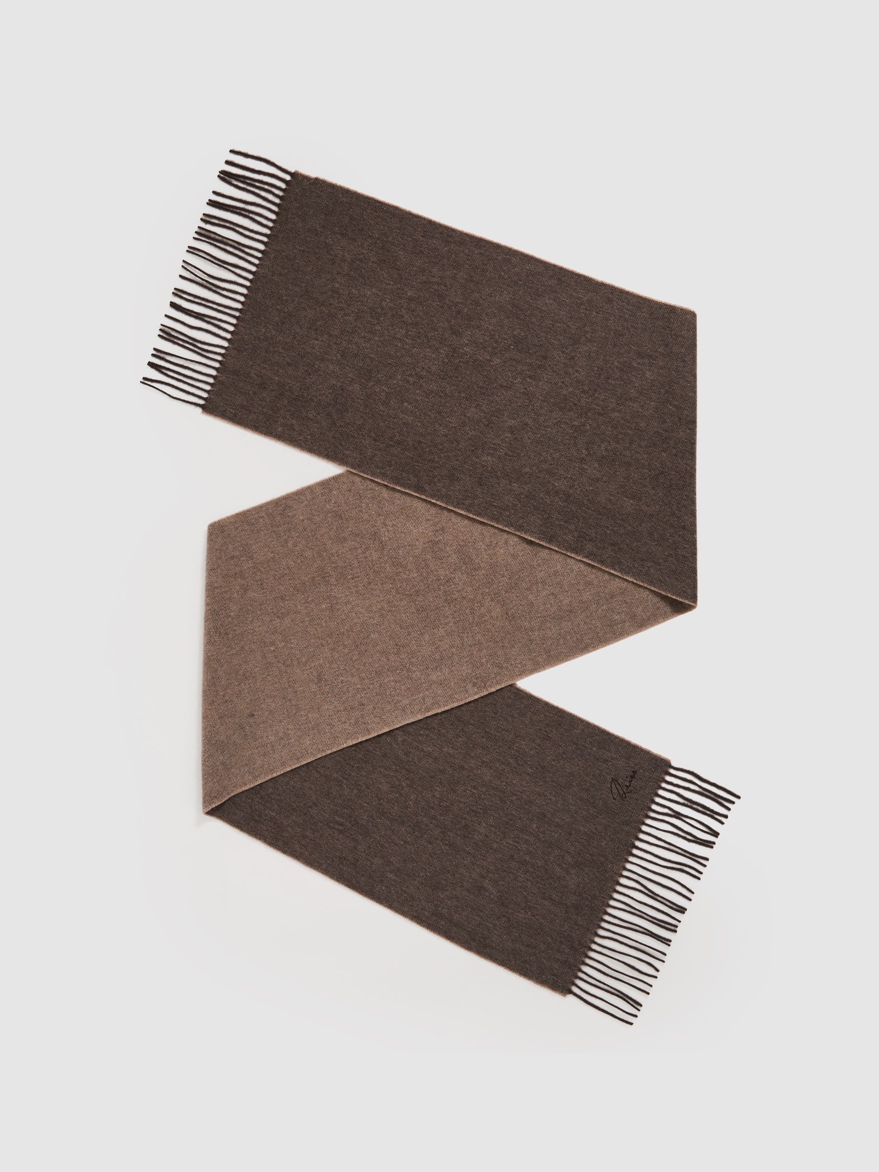 Wool and Cashmere Scarf in Taupe - Image 1 of 5
