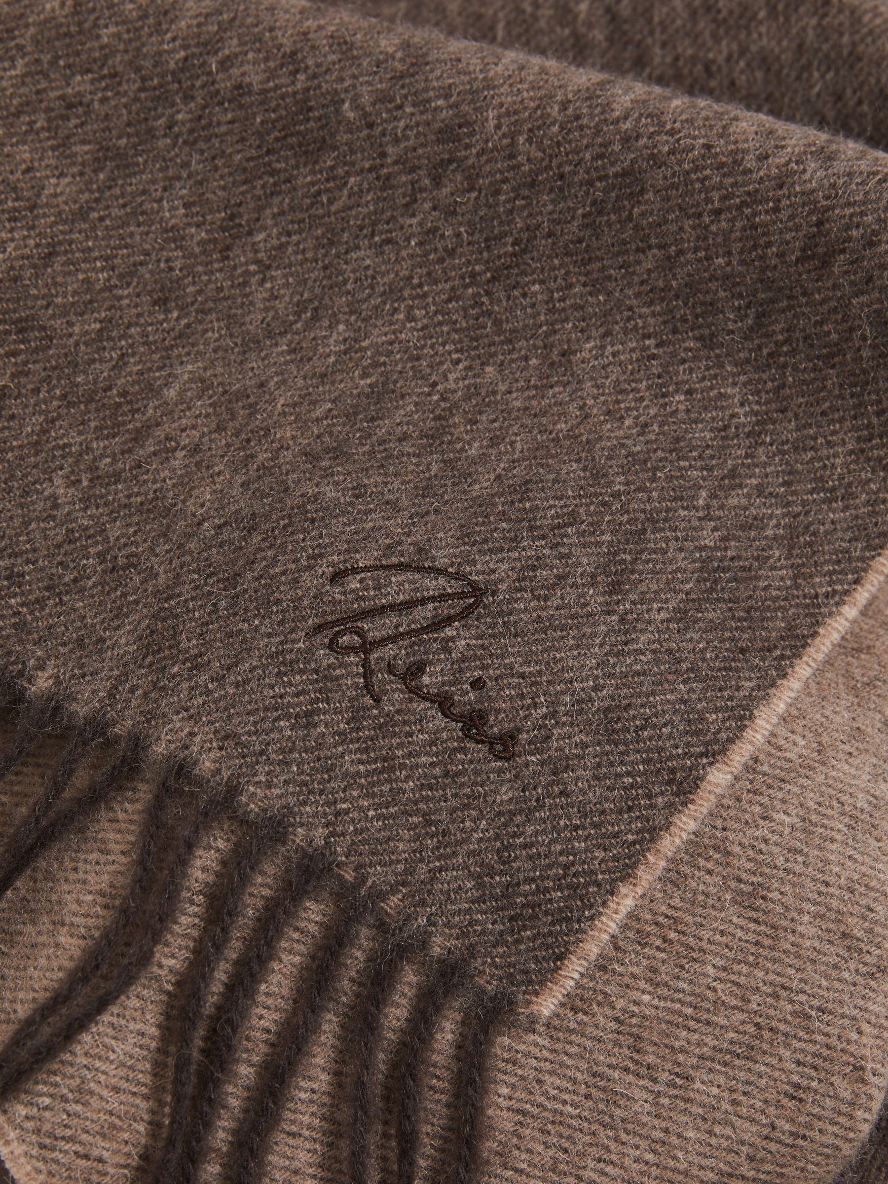 Wool and Cashmere Scarf in Taupe - Image 4 of 5