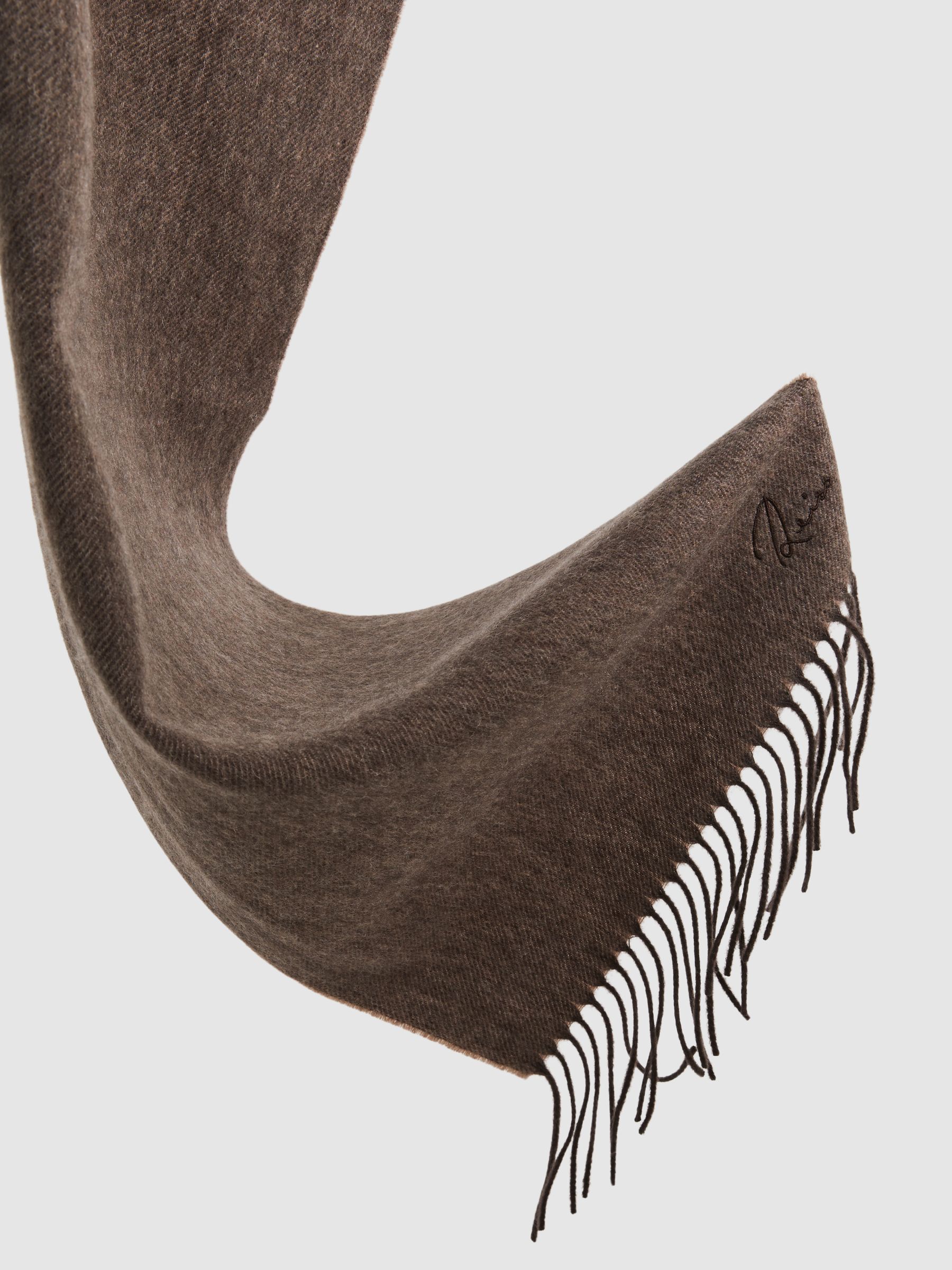 Wool and Cashmere Scarf in Taupe - image 4