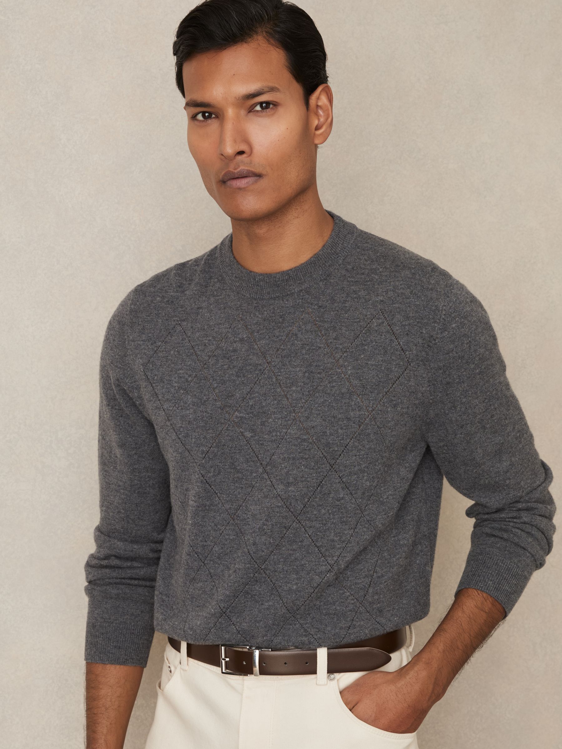 Leather Reversible Belt in Stone/Dark Brown - Image 2 of 5
