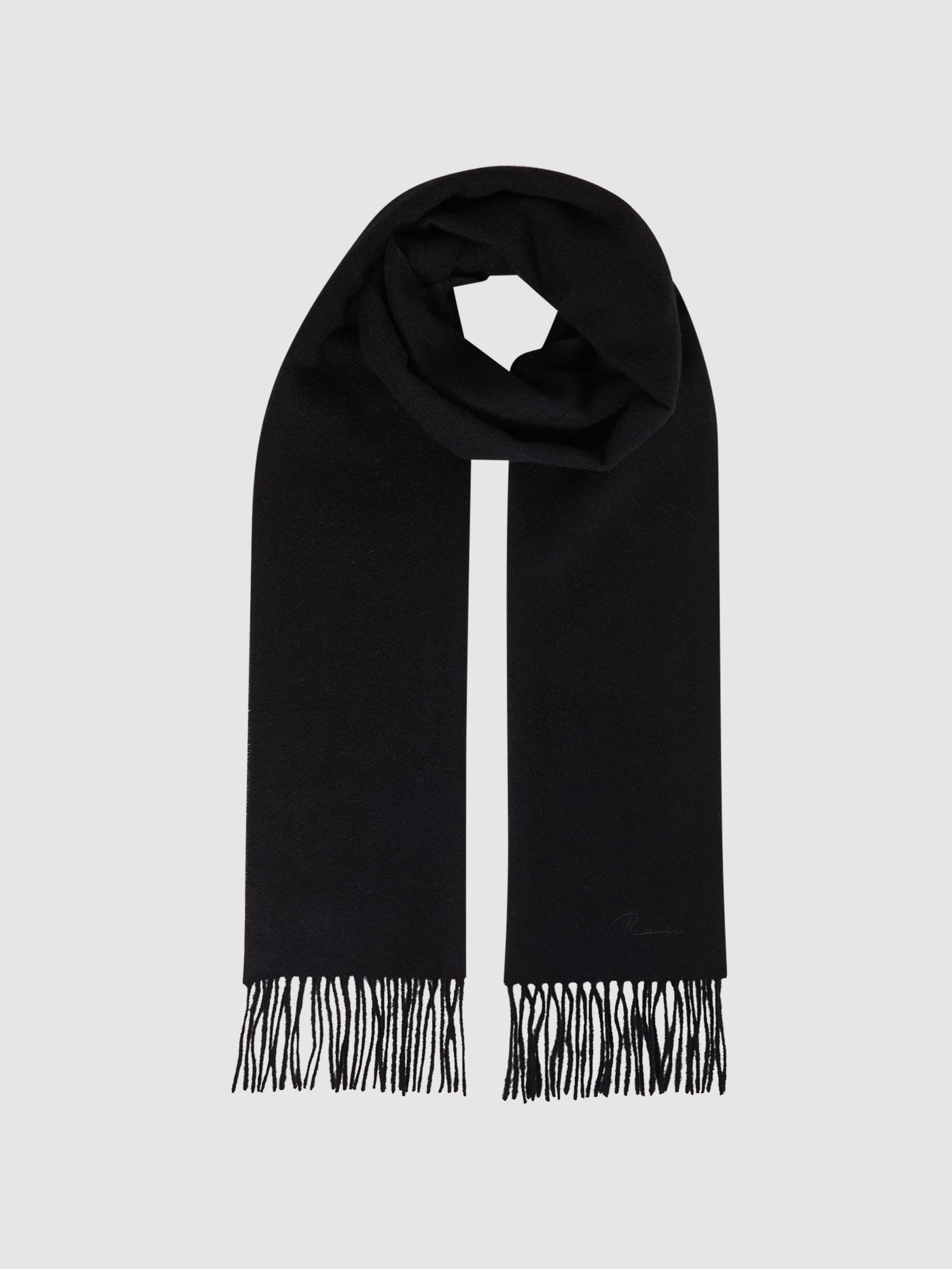 Wool and Cashmere Scarf in Black - Image 3 of 5