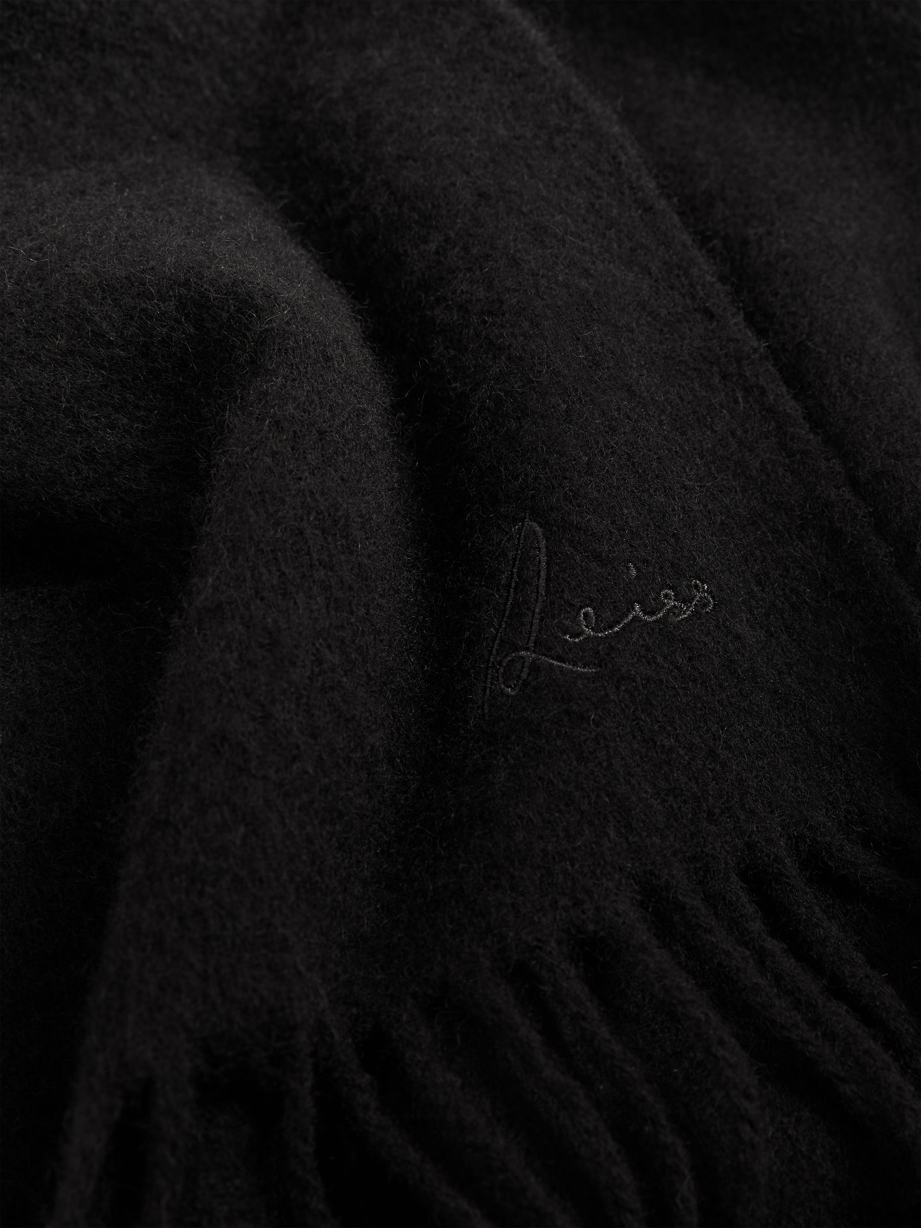 Wool and Cashmere Scarf in Black - Image 4 of 5