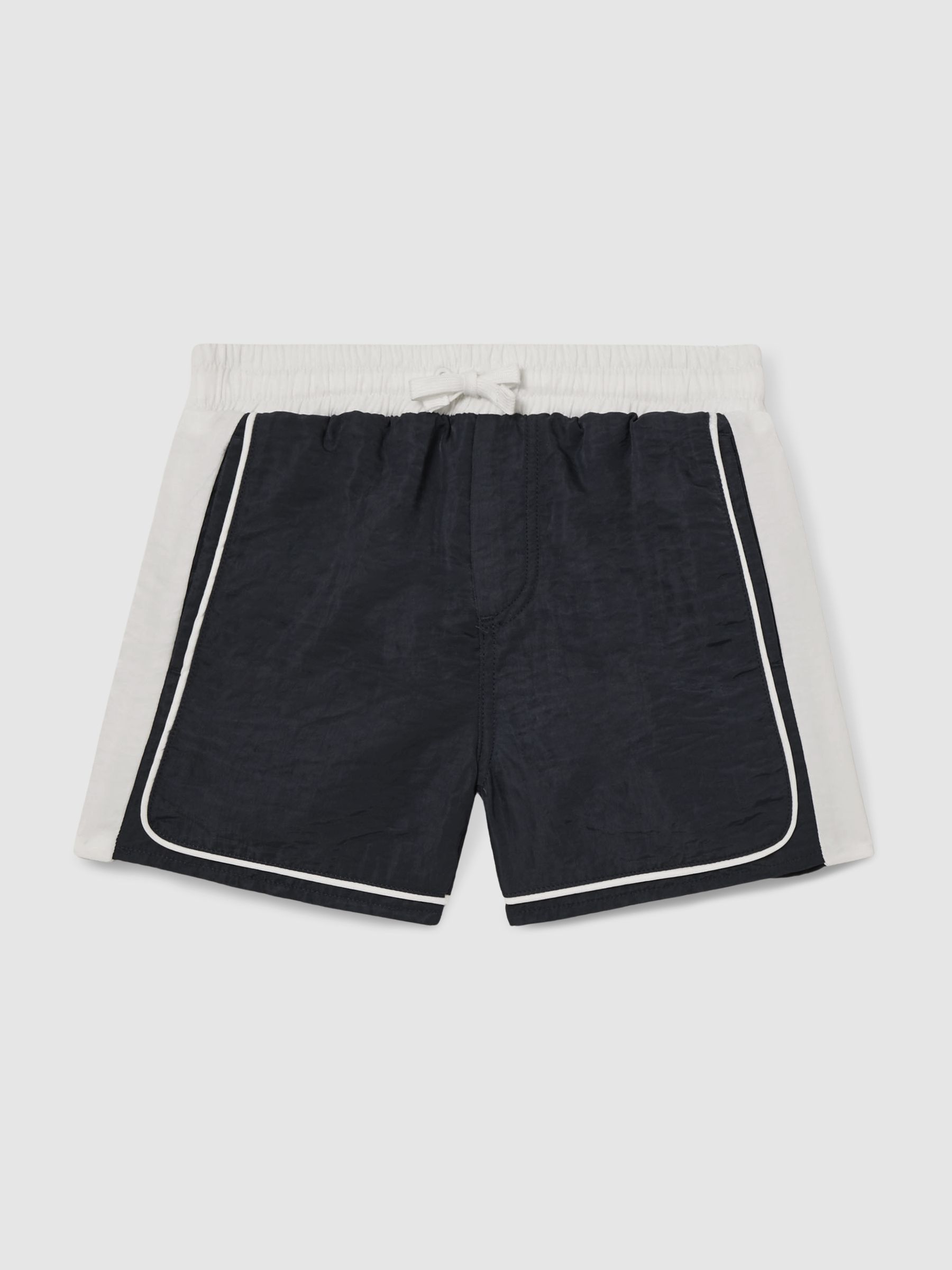 Junior Colourblock Piped Swim Shorts in Navy/White - Image 2 of 4