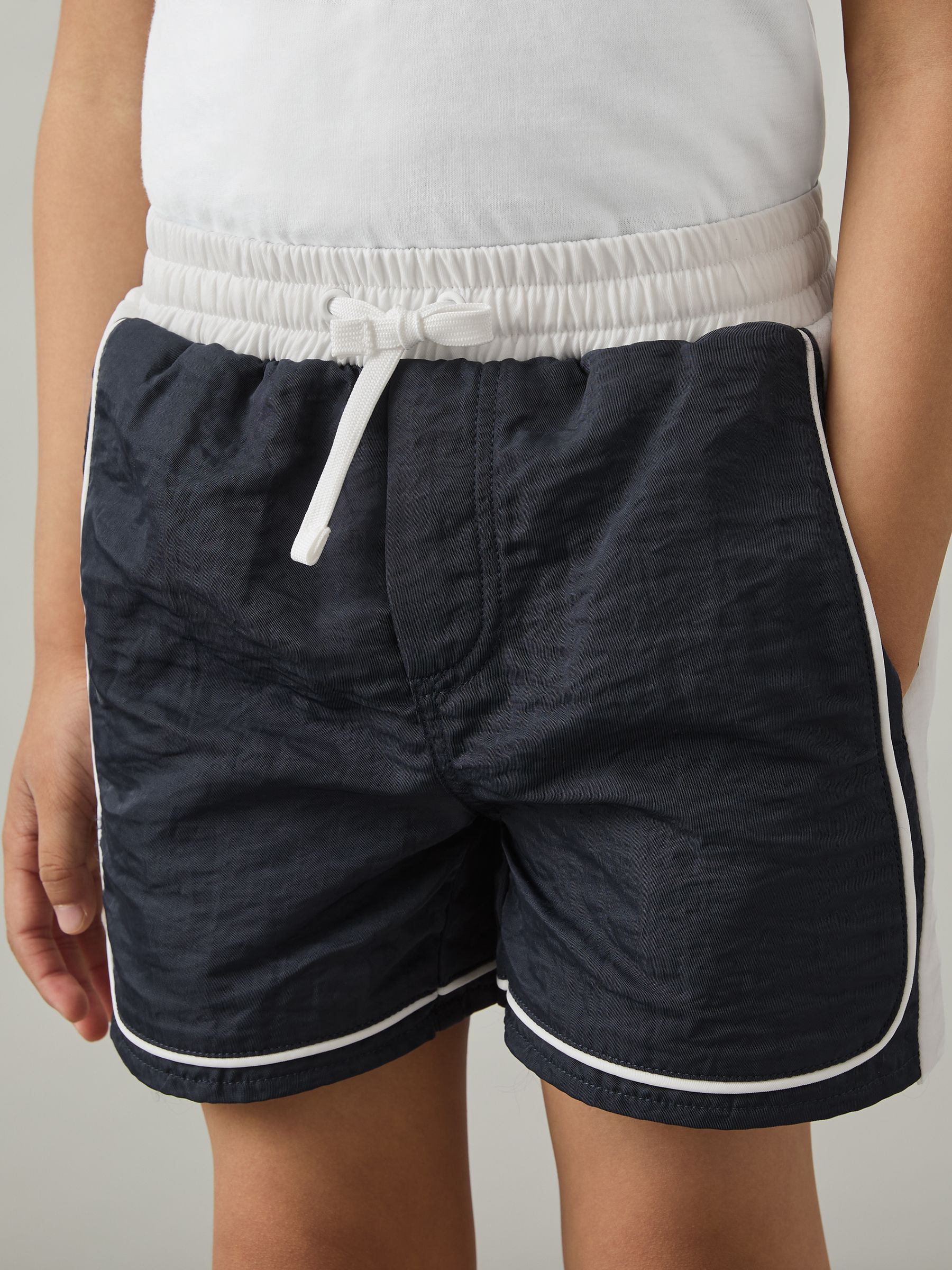 Junior Colourblock Piped Swim Shorts in Navy/White - Image 3 of 4