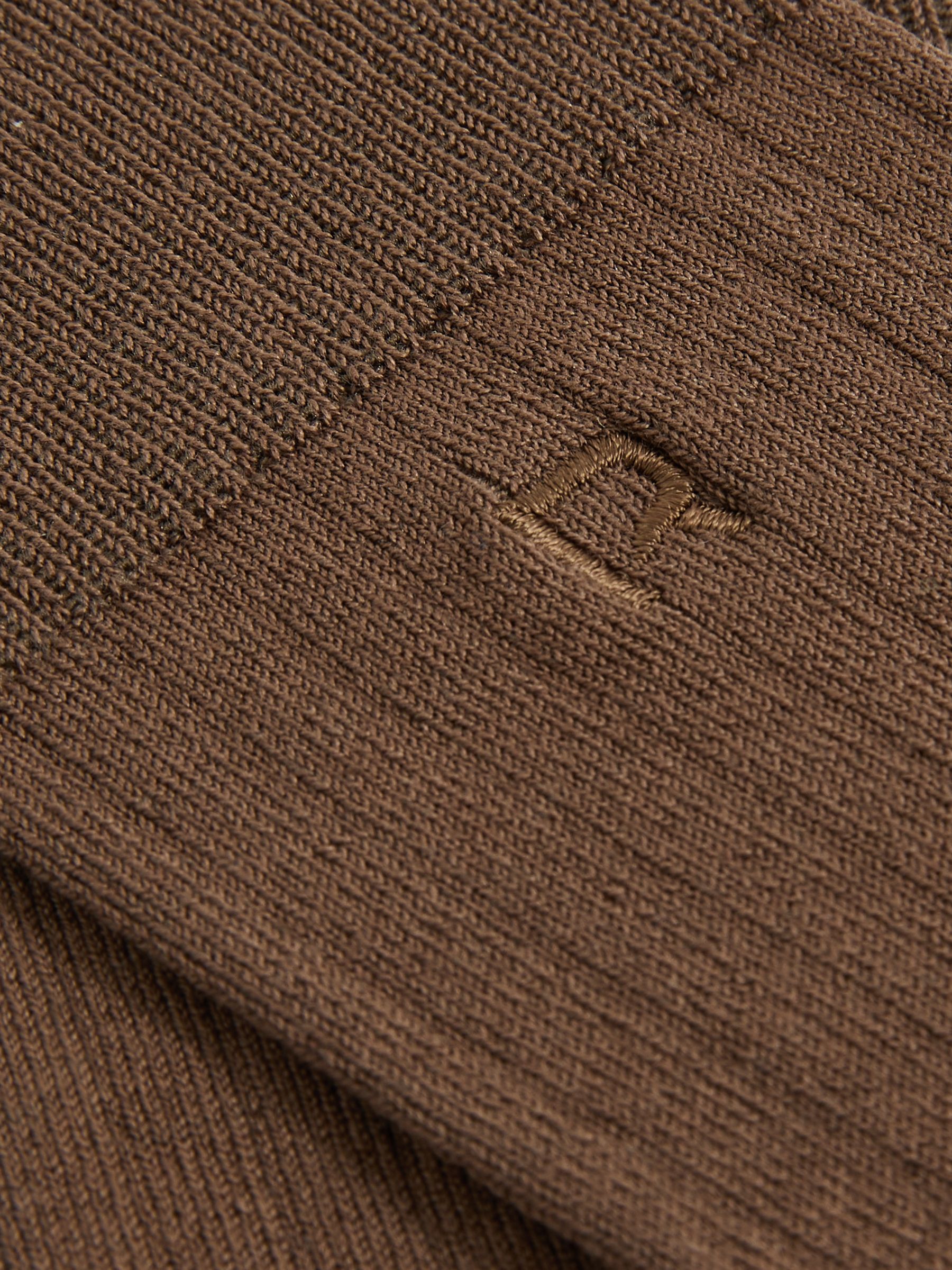 Cotton-Blend Logo-Embroidered Socks in Brown - Image 3 of 3