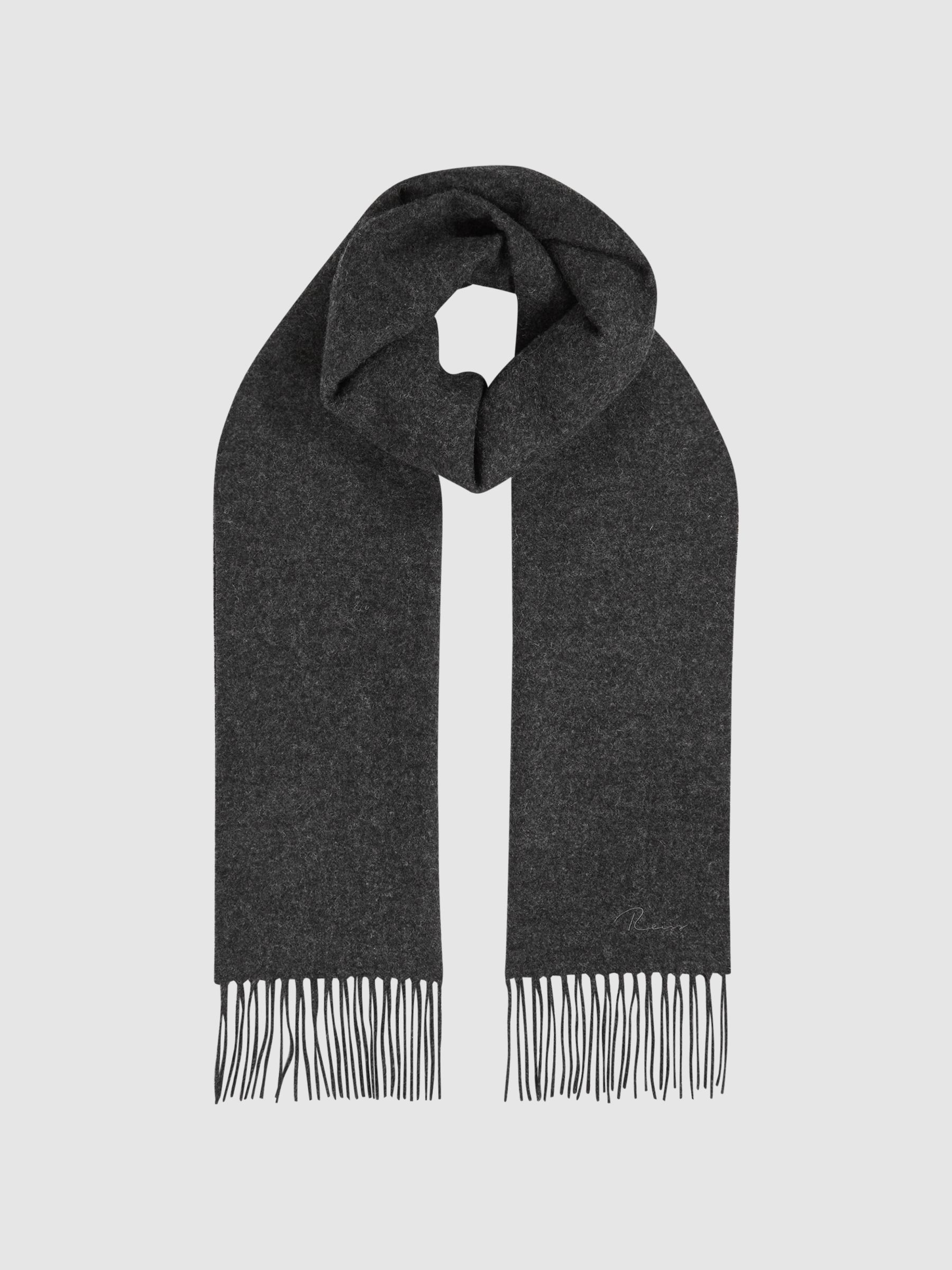 Wool and Cashmere Scarf in Charcoal - Image 3 of 4
