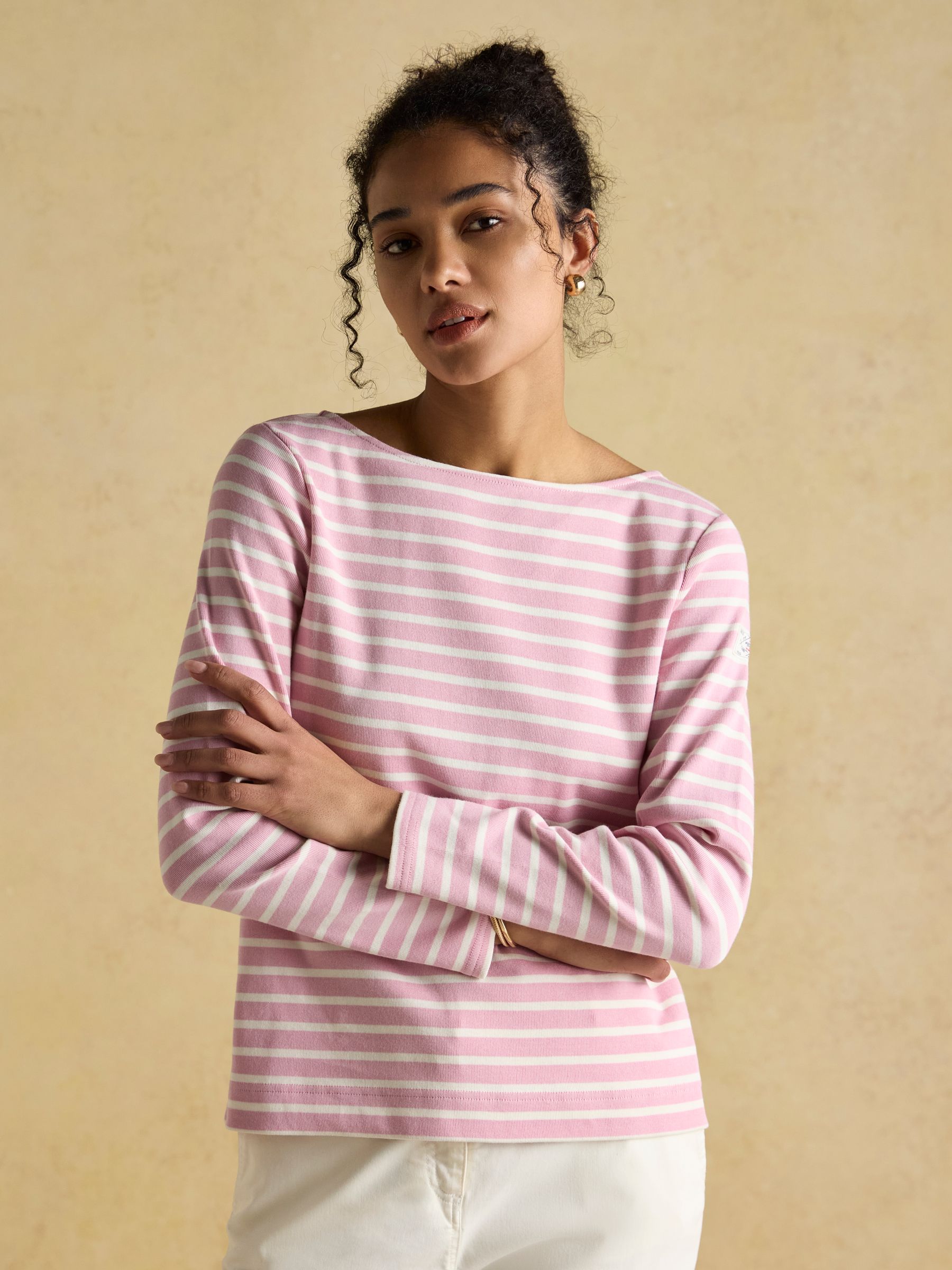 Harbour Multi 3 Pack Navy/Creme/Pink Boat Neck Breton Tops - Image 2 of 10