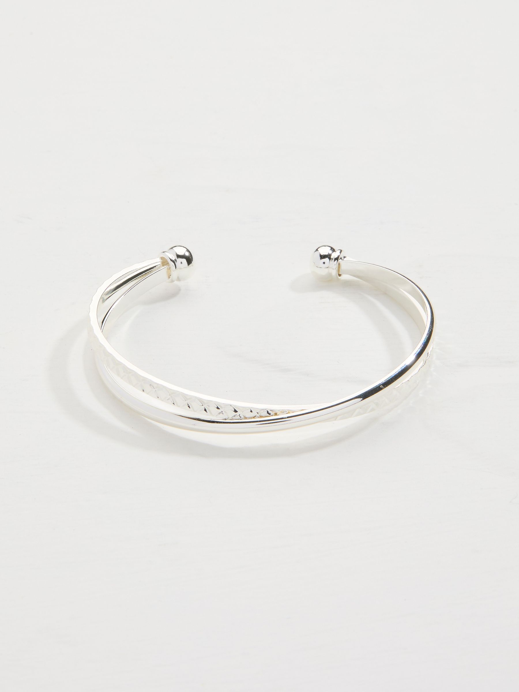 Silver Coloured Twist Detail Bangle - Image 1 of 2
