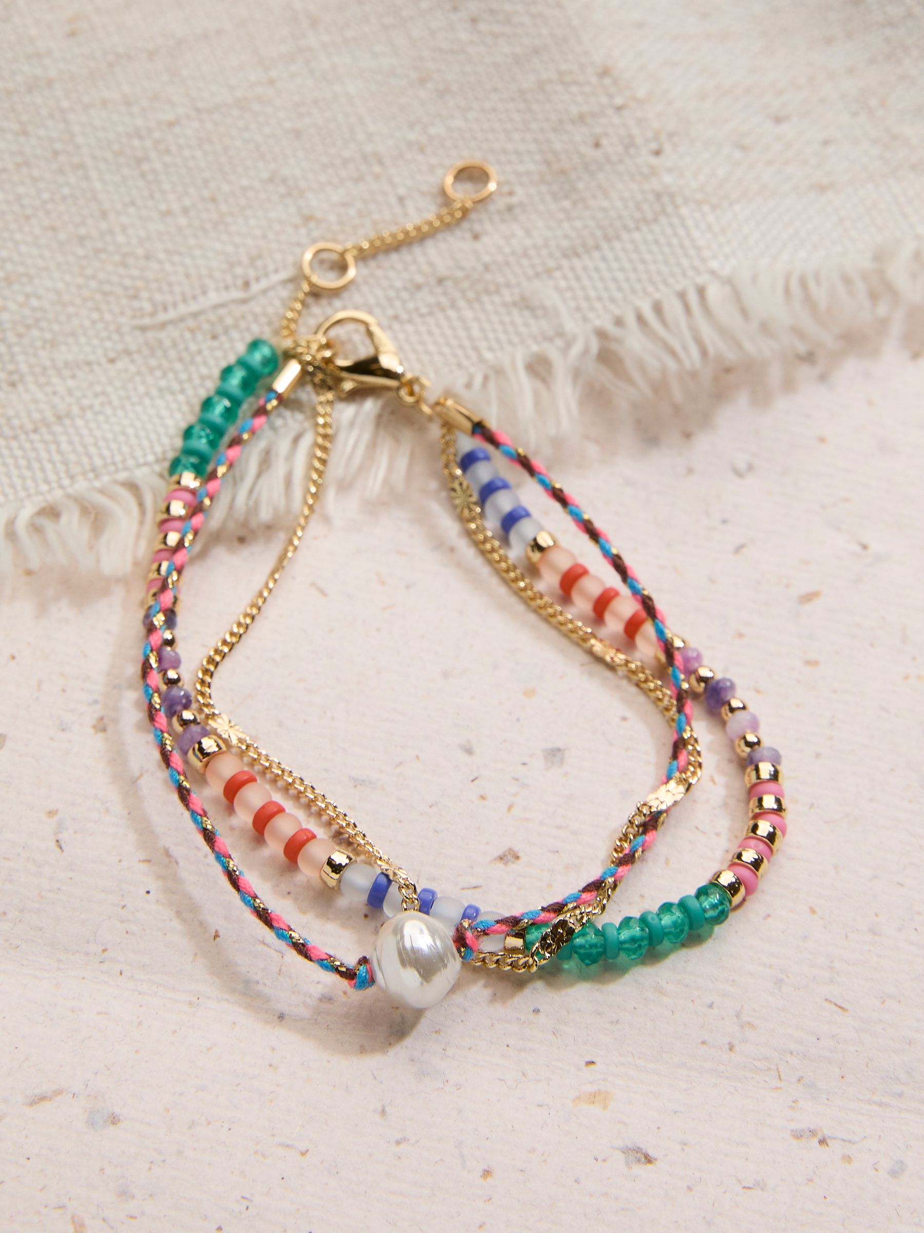 Multi Multi Strand Beaded Adjustable Bracelet - Image 2 of 2