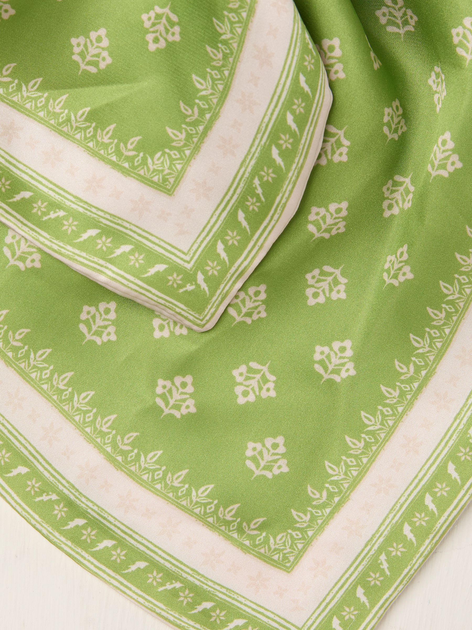Green Printed Tie Scrunchie - Image 2 of 2