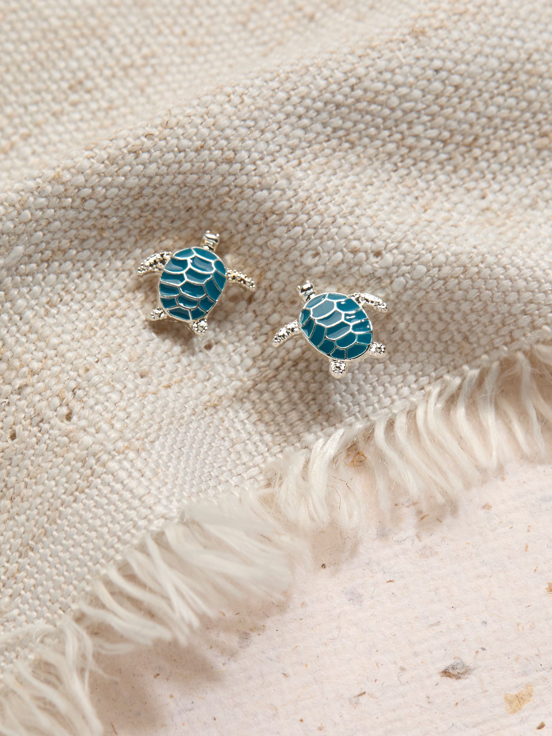 Teal Blue Turtle Studs - Image 2 of 2