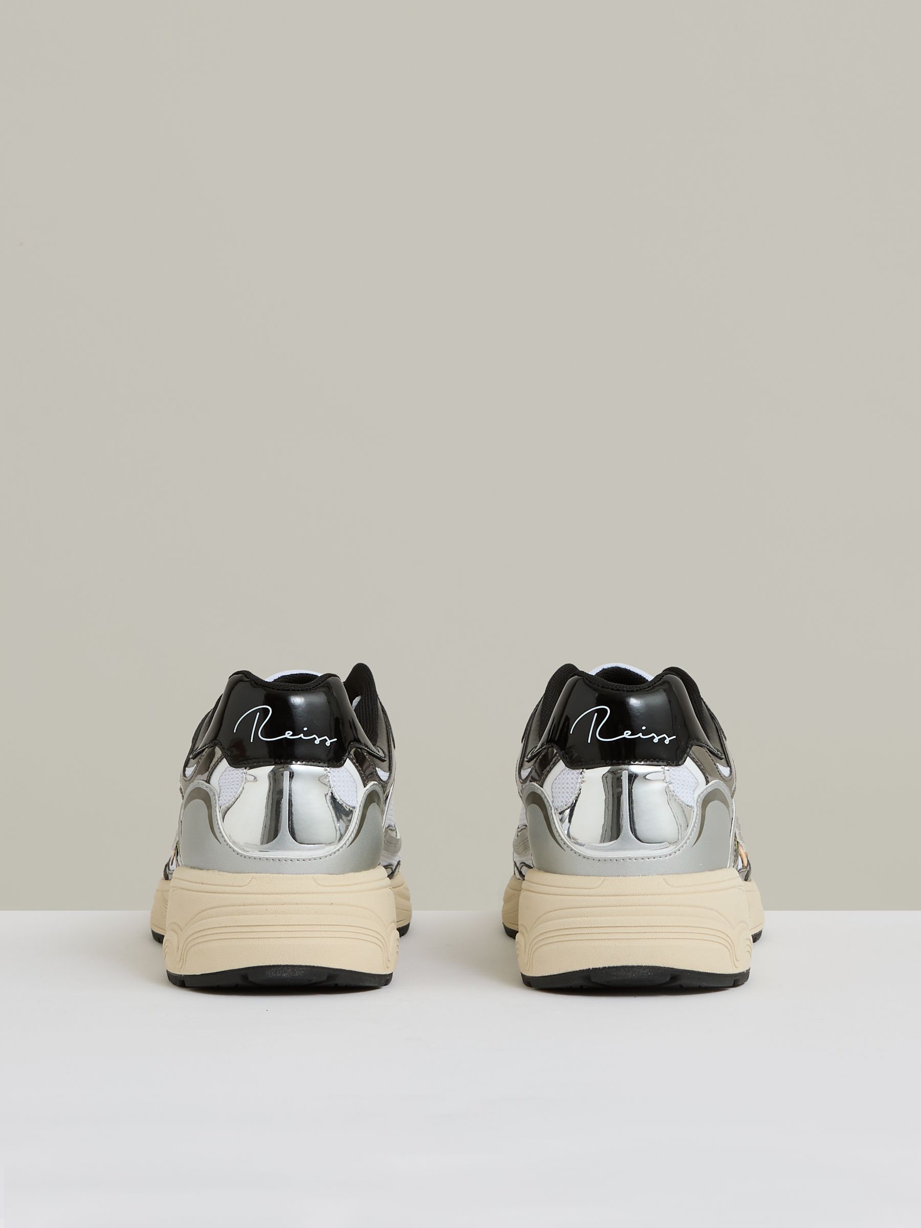 Overlay Logo Running Trainers in Gunmetal/Black - Image 3 of 5