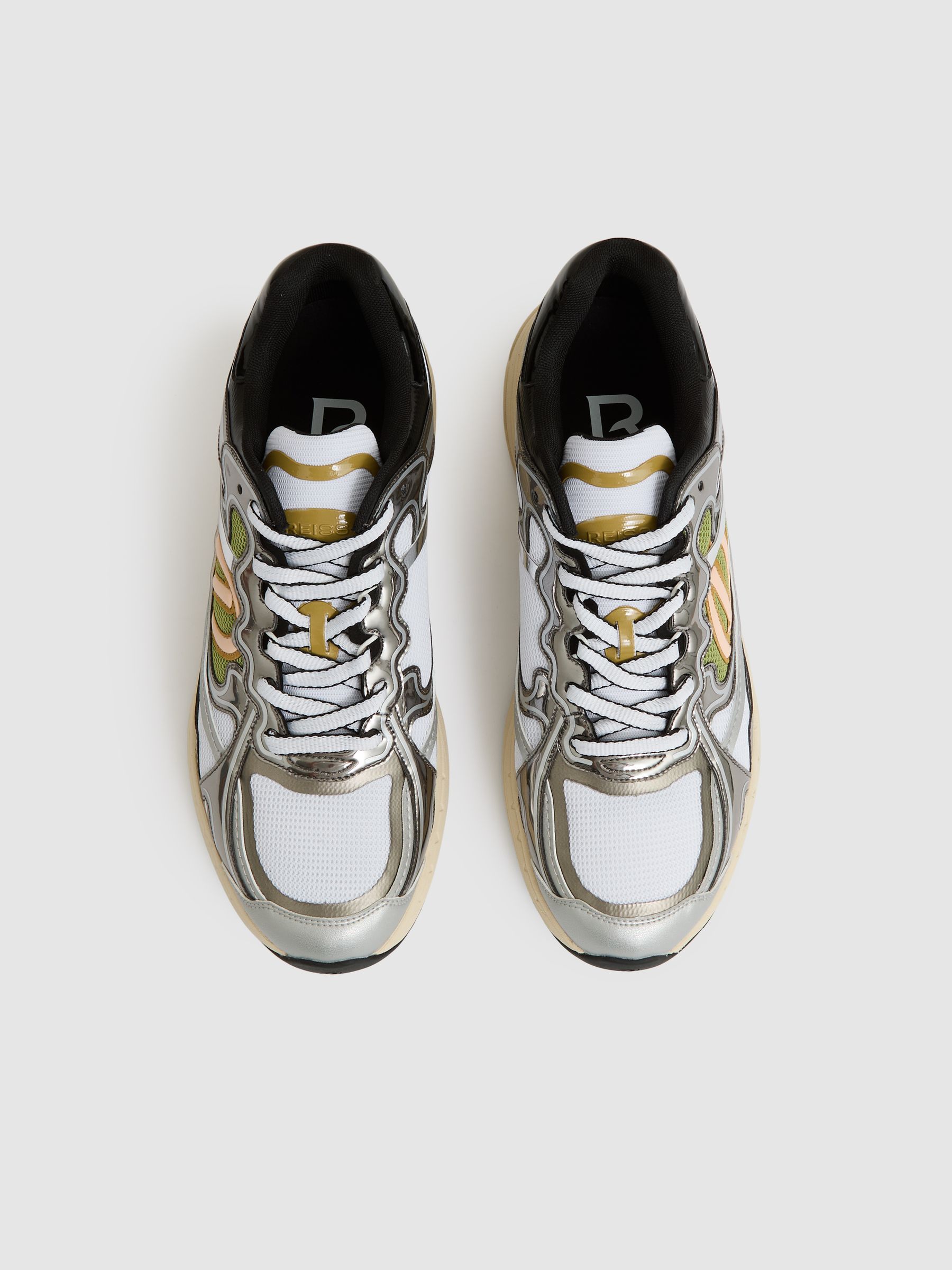 Overlay Logo Running Trainers in Gunmetal/Black - Image 4 of 5
