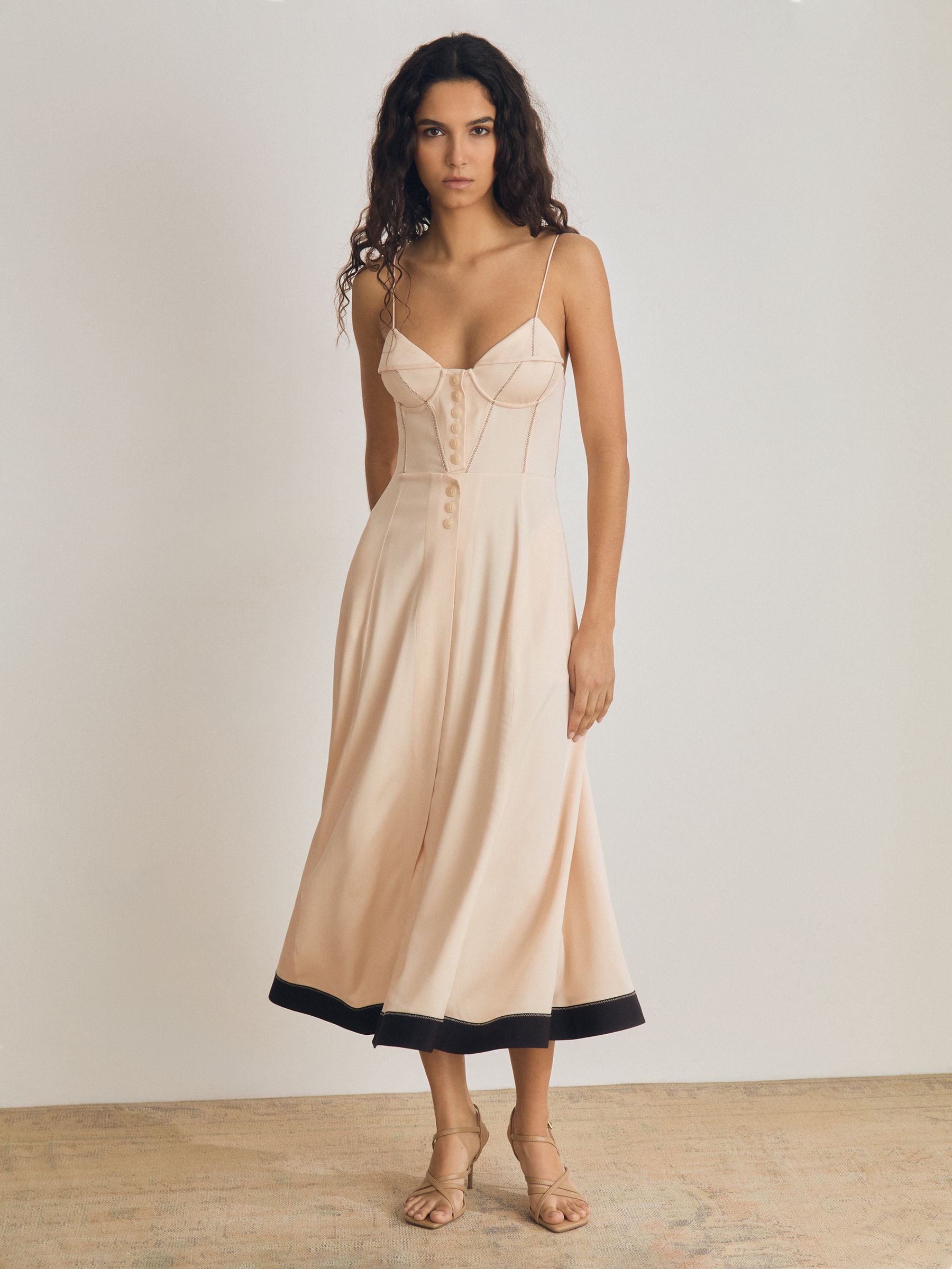 Atelier Corset Midi Dress in Neutral - Image 3 of 8