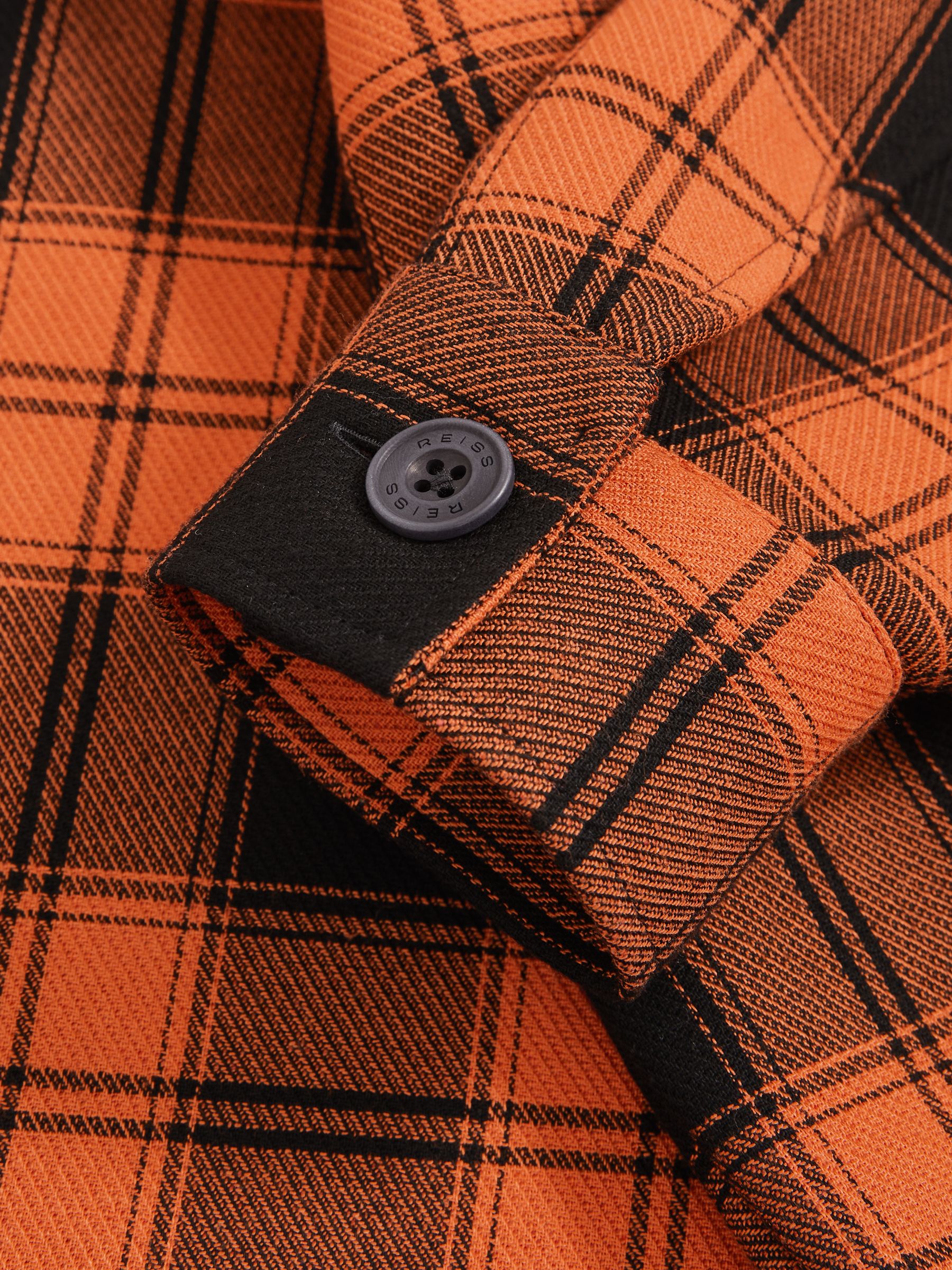 McLaren F1 Team Check Logo Overshirt in Papaya Orange/Black - Image 8 of 9