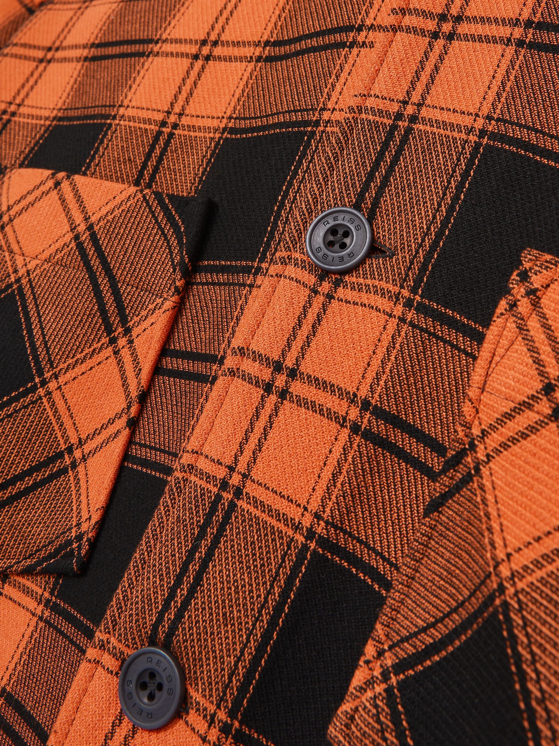 McLaren F1 Team Check Logo Overshirt in Papaya Orange/Black - Image 9 of 9