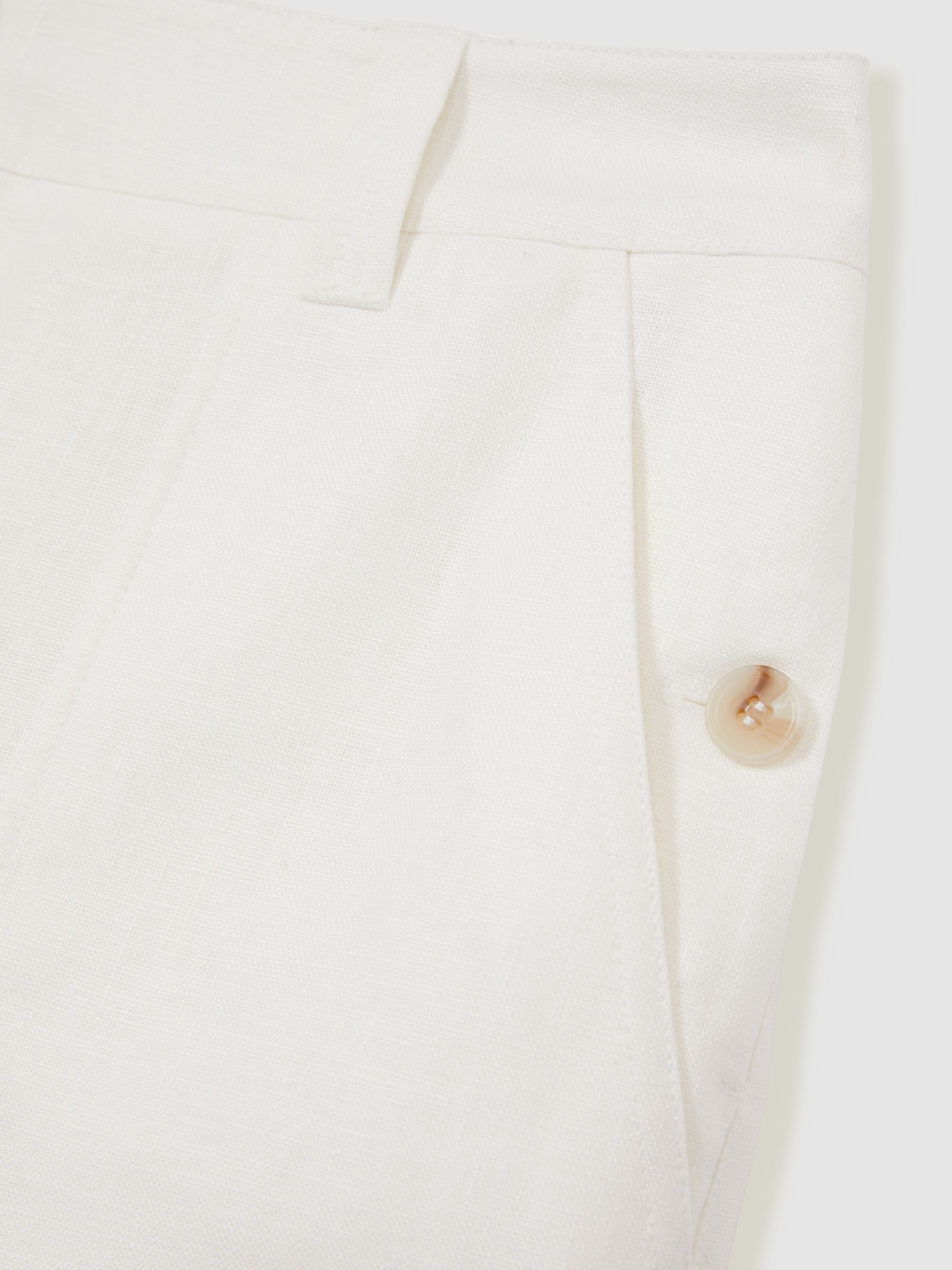 Linen Chambray Shorts in White - image 3
