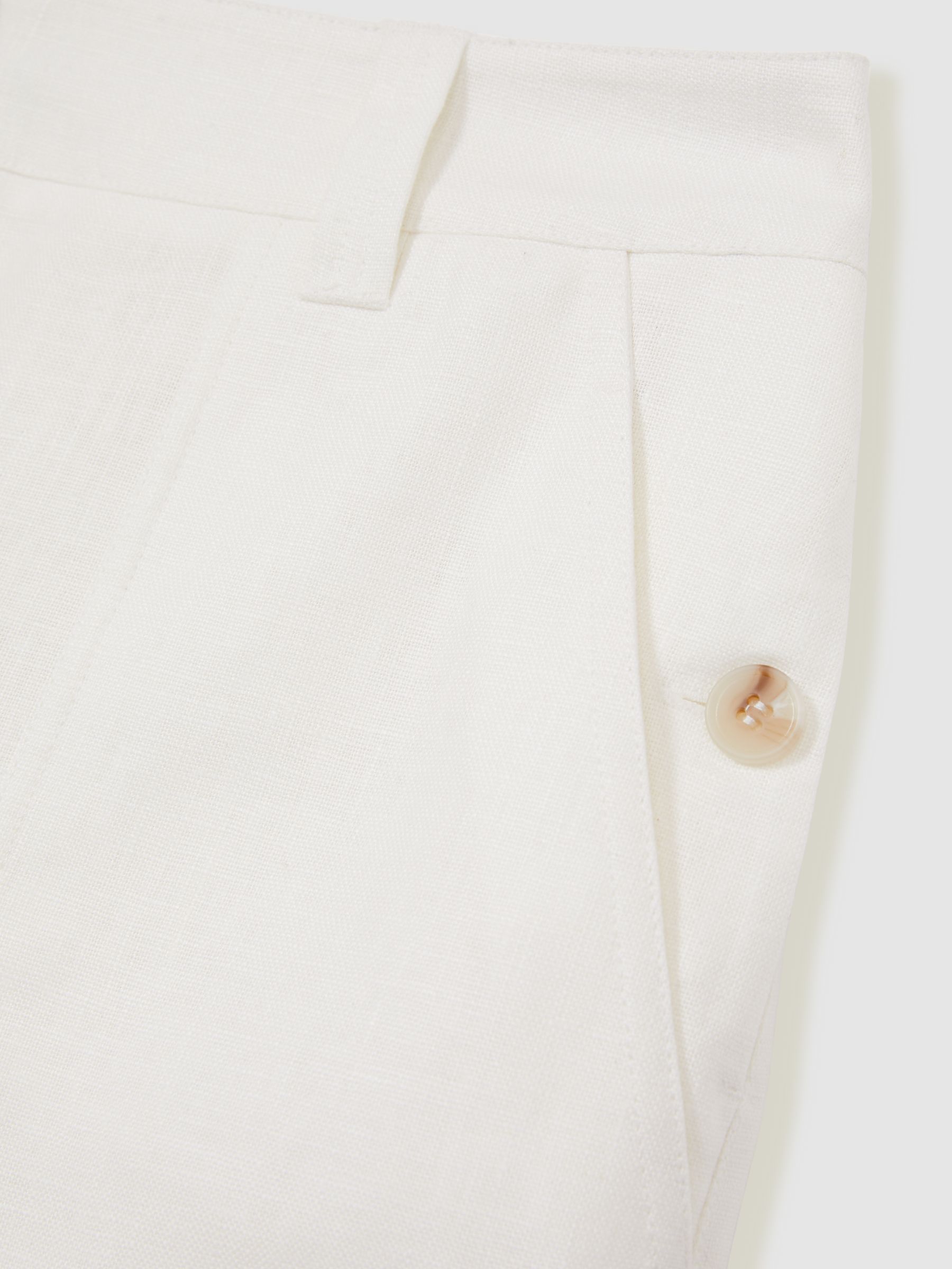 Linen Shorts in White - Image 6 of 6