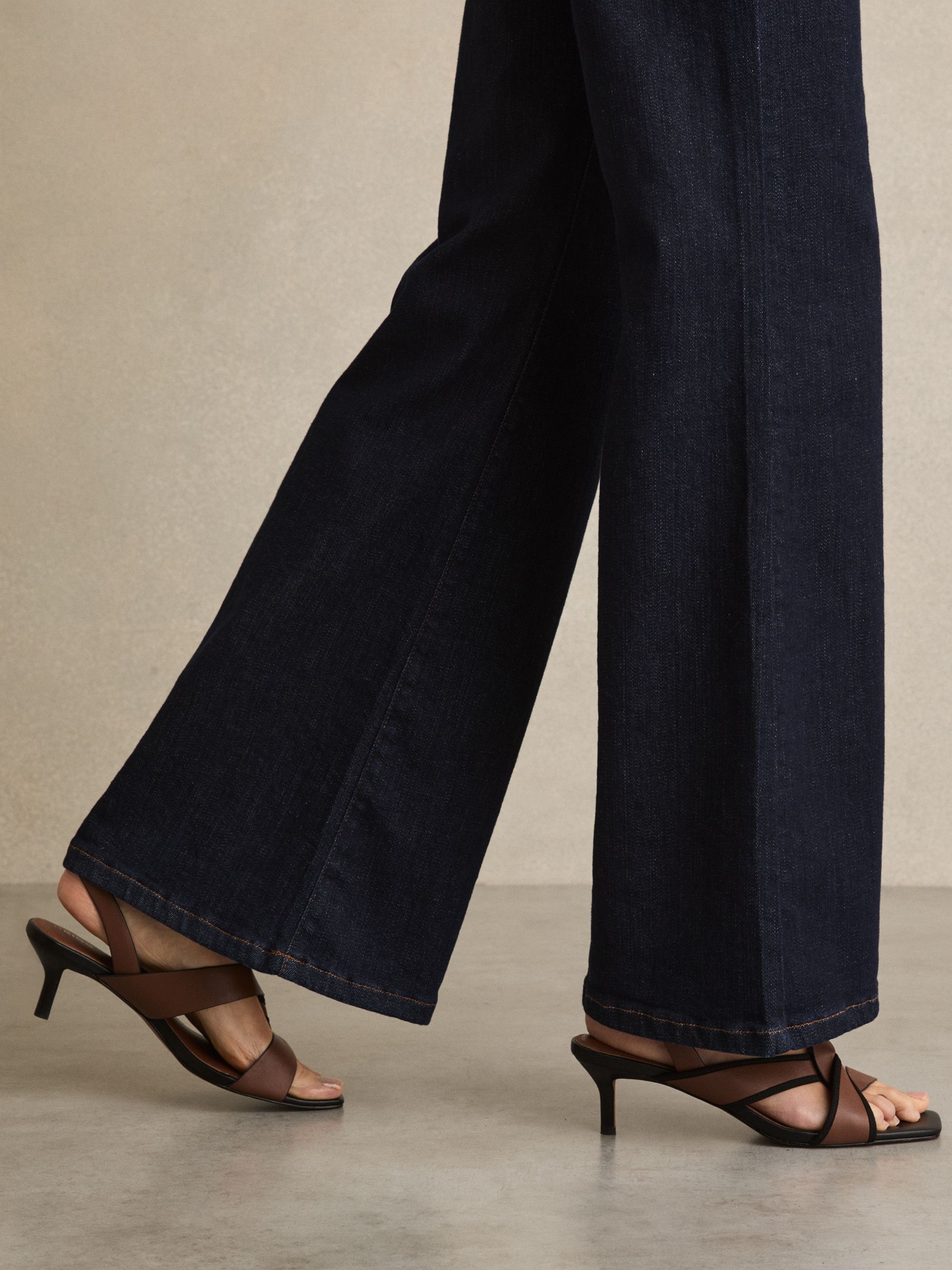 Leather Link-Strap Low-Heel Sandals in Tan - Image 6 of 6