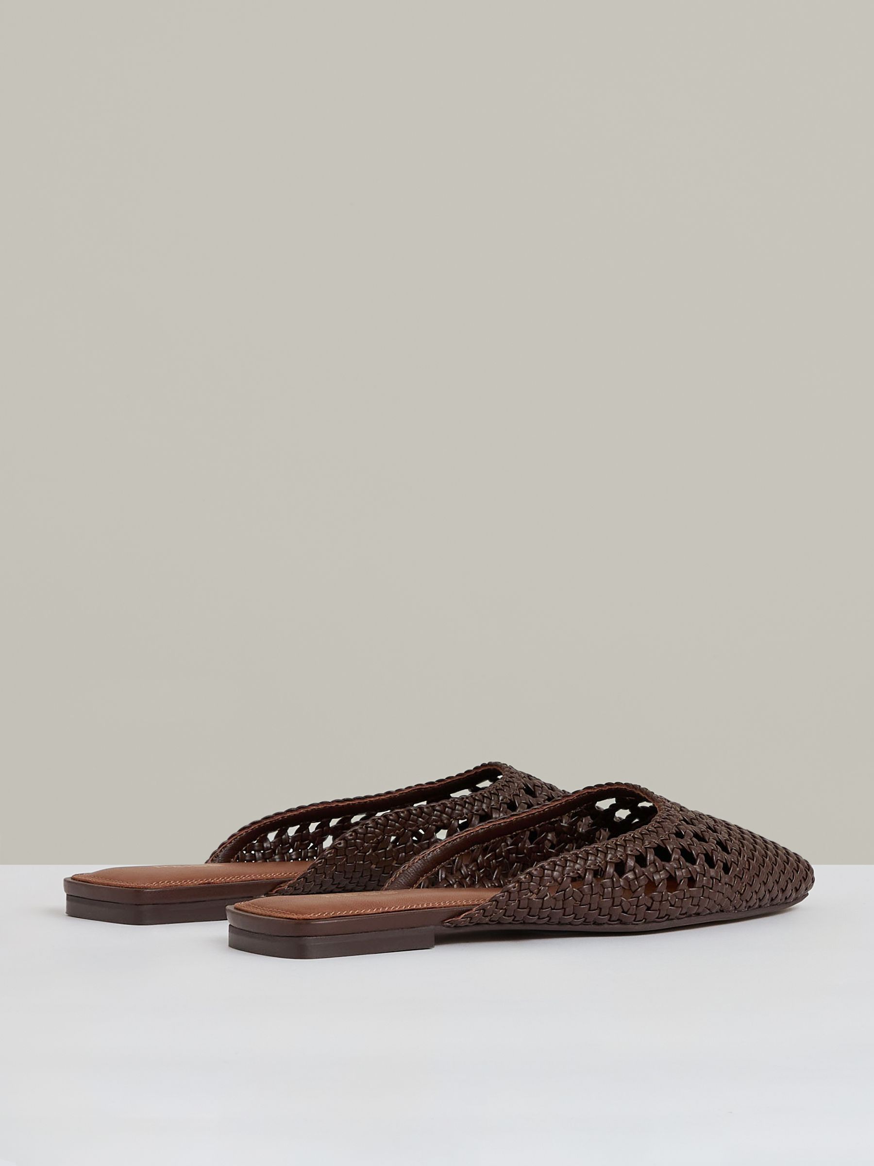Woven Slip-On Mules in Chocolate - Image 4 of 5