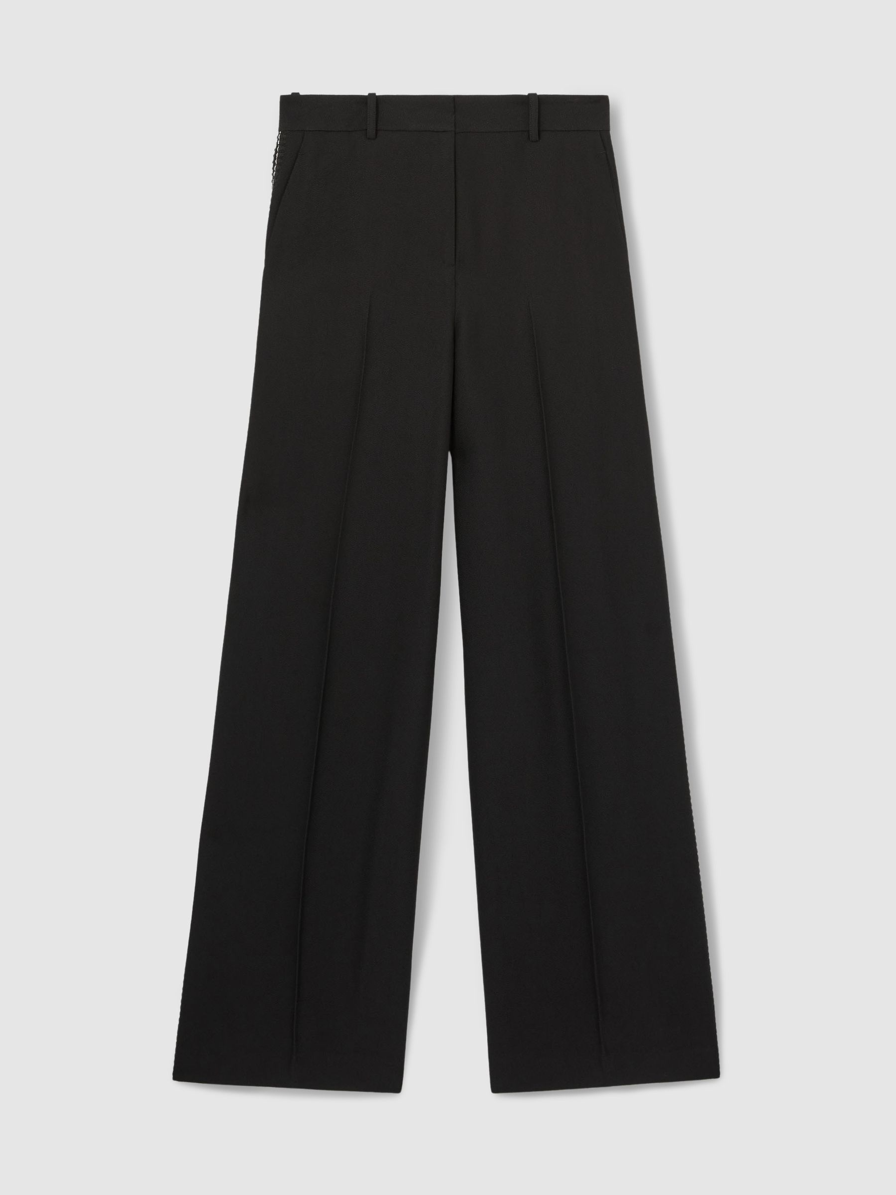 Atelier Crepe Wide-Leg Stitch Trousers in Black - Image 2 of 7