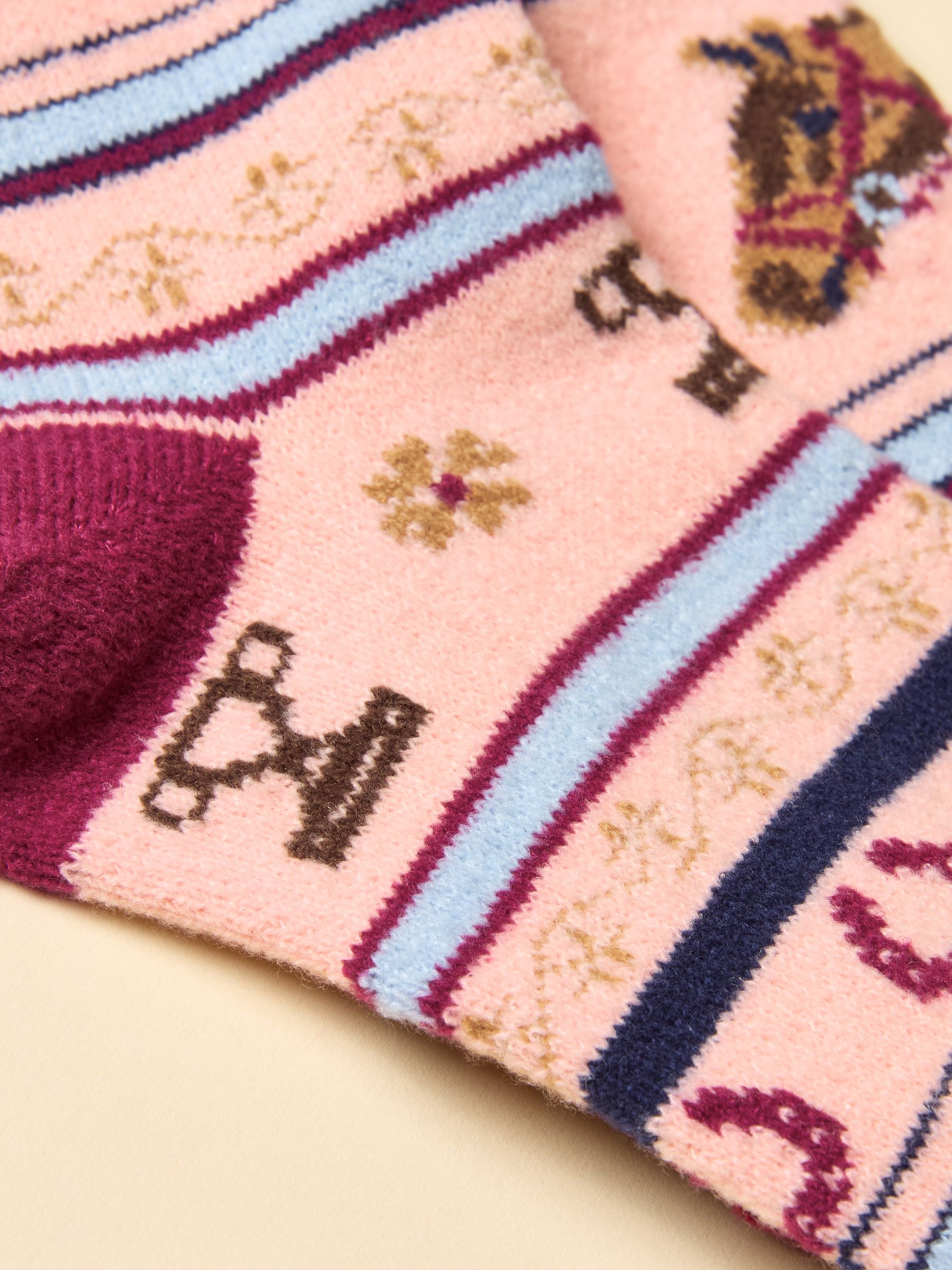 Kids' Ellis Pink Fair Isle Cosy Socks - Image 3 of 3