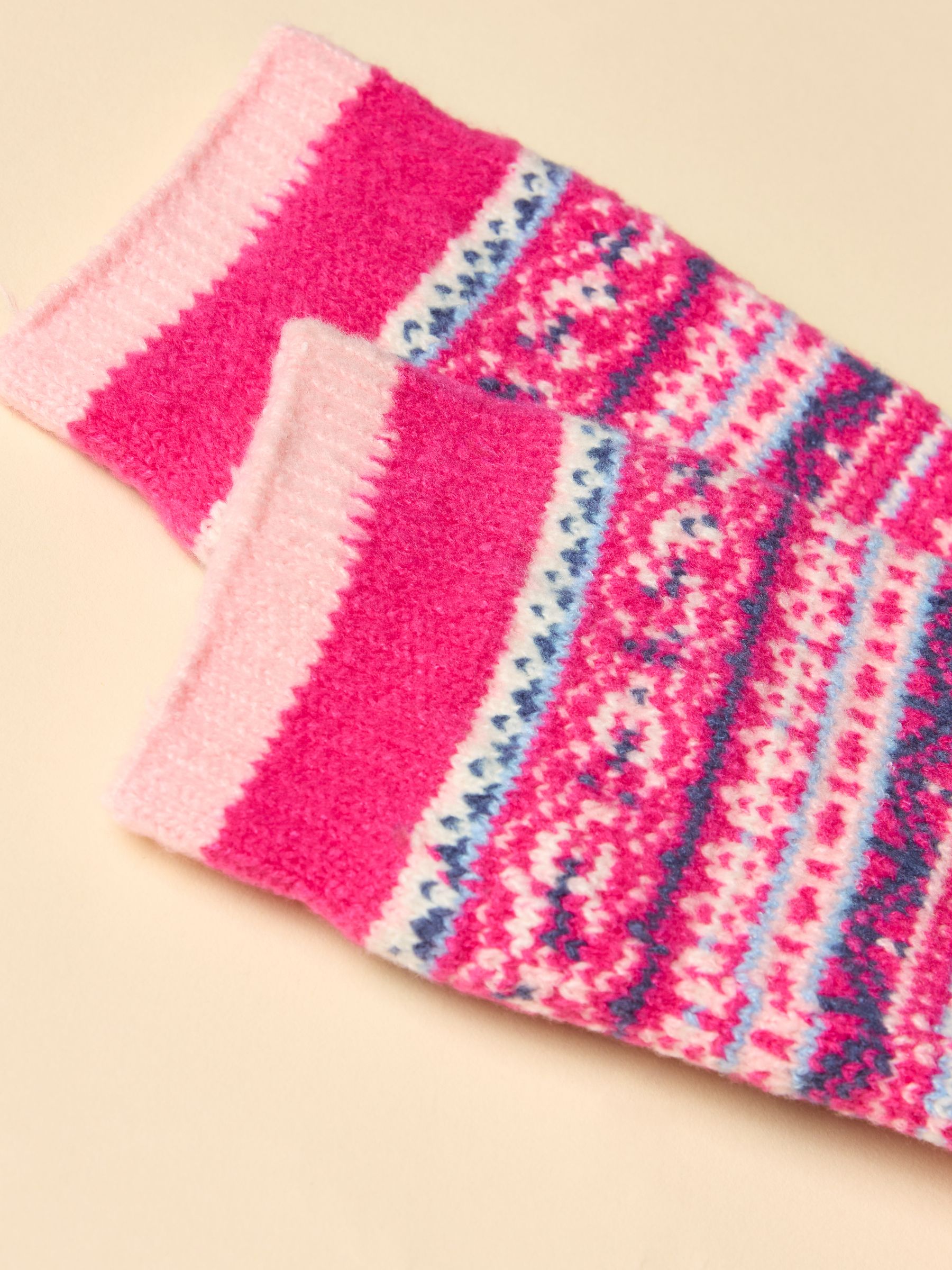 Kids' Wader Pink Fair Isle Welly Socks - Image 2 of 3