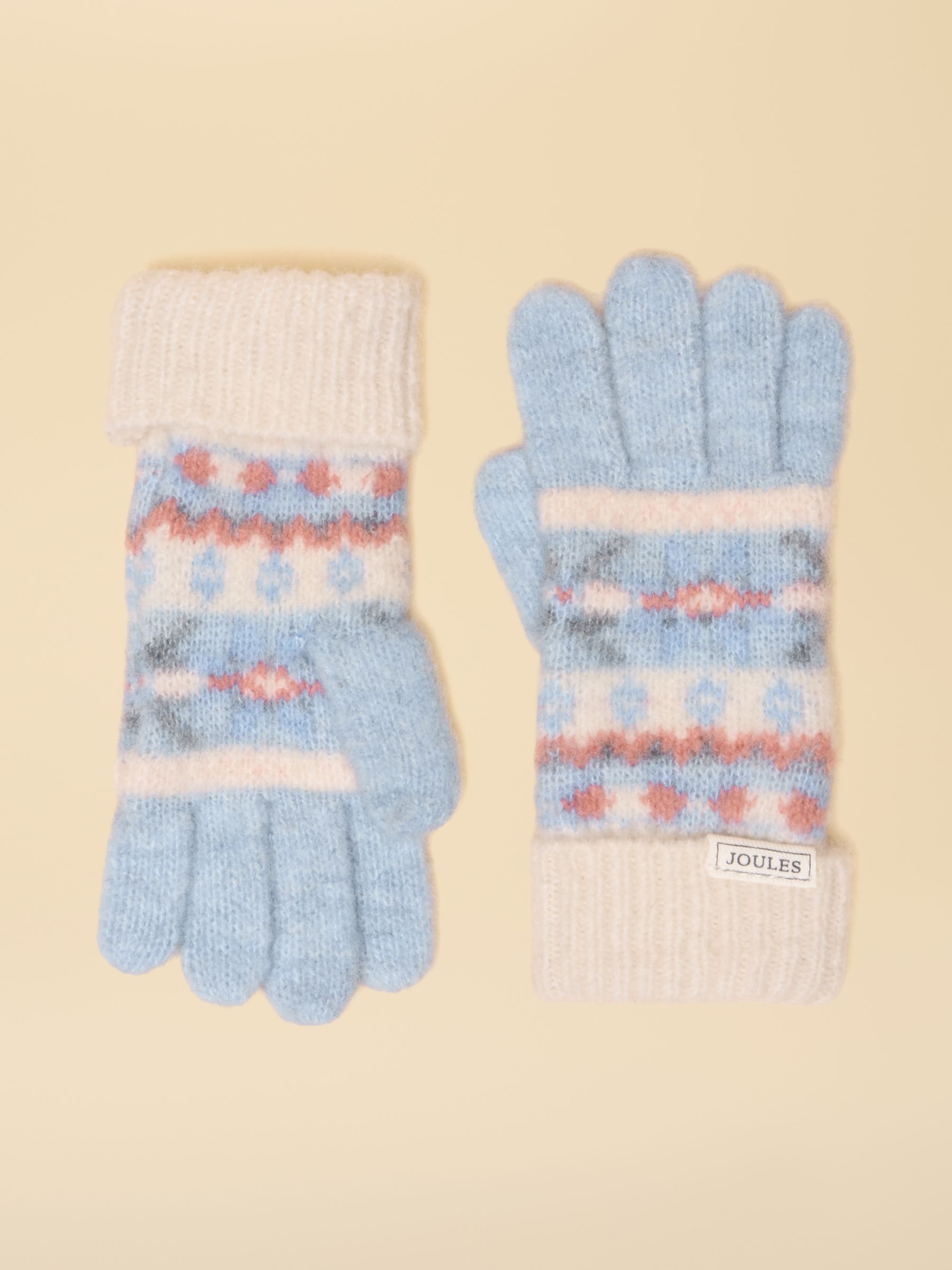 Kids' Riley Blue & Pink Fair Isle Gloves - Image 1 of 2